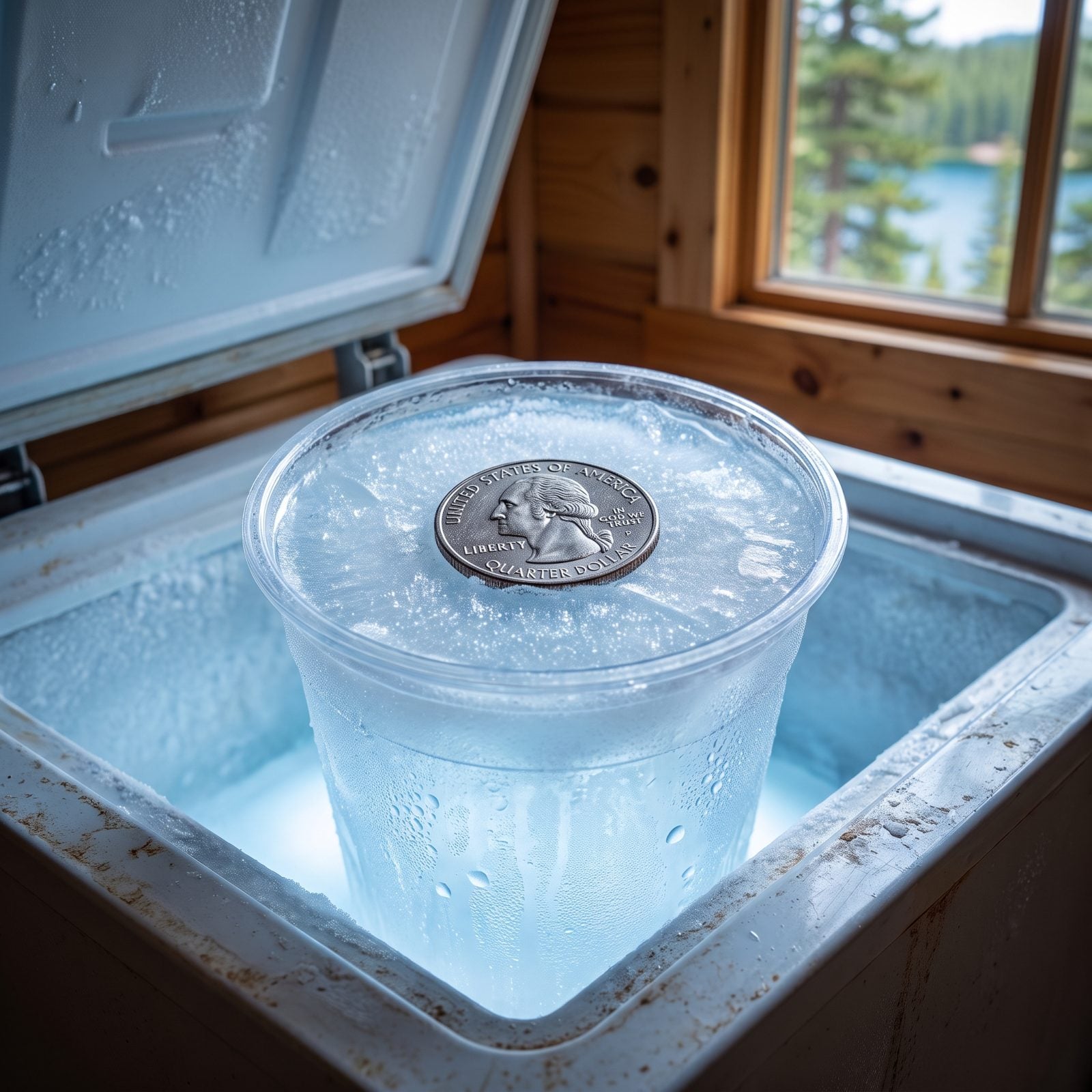 Freeze a Coin on Top of a Cup of Ice