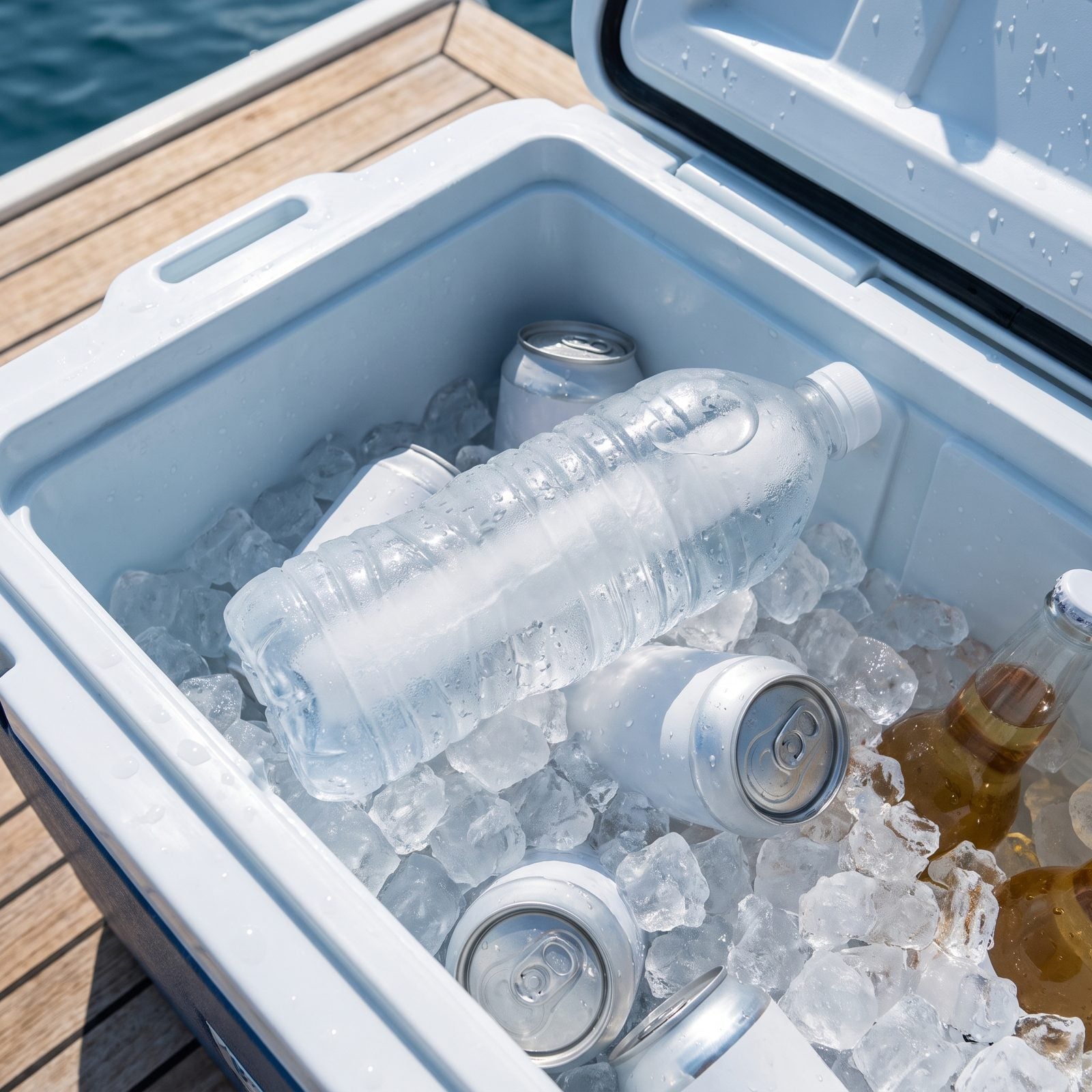 Freeze Drinking Bottles on Their Sides to Create a Built-In Ice Core