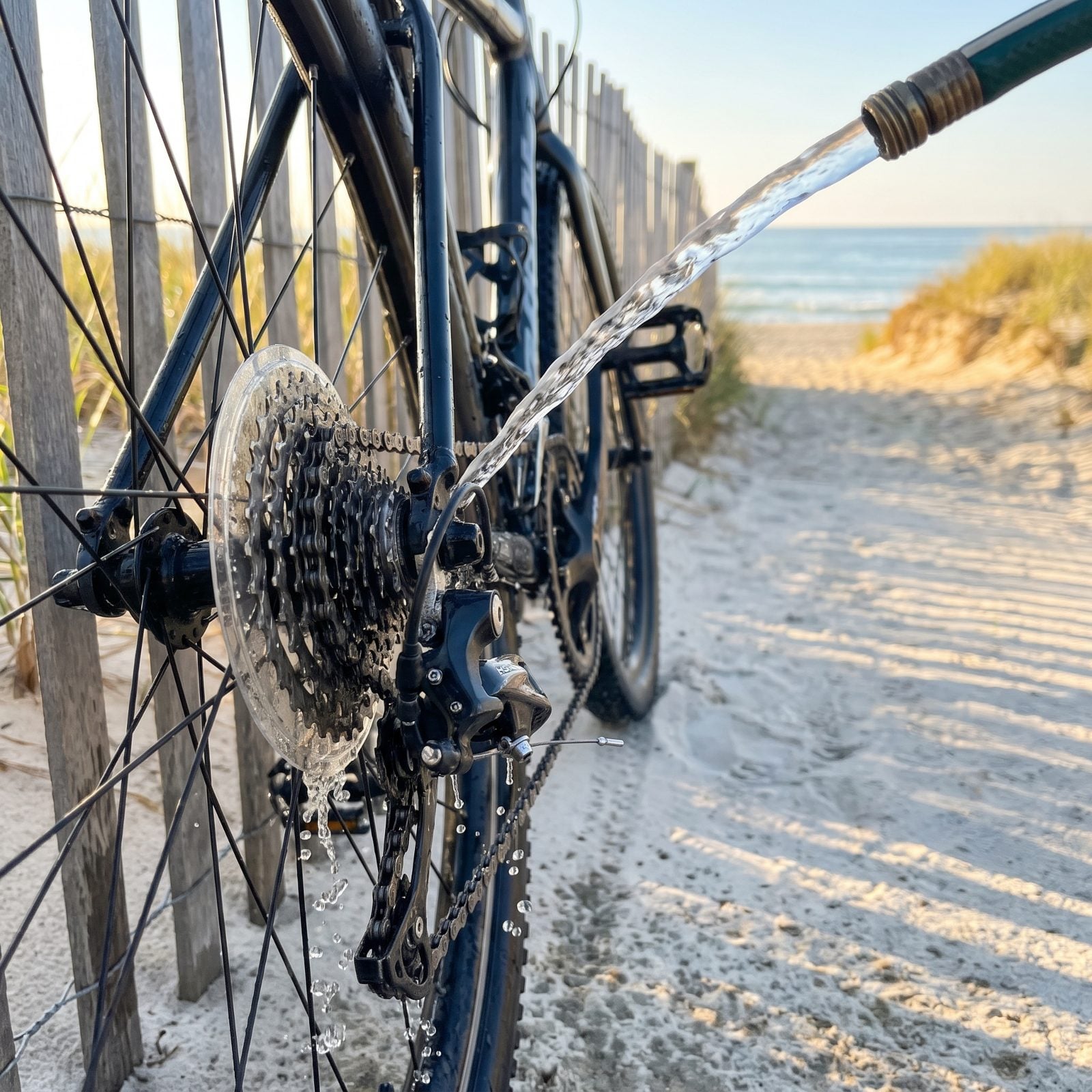 Freshwater-Rinse Bicycle Chains Before Drying and Relubricating