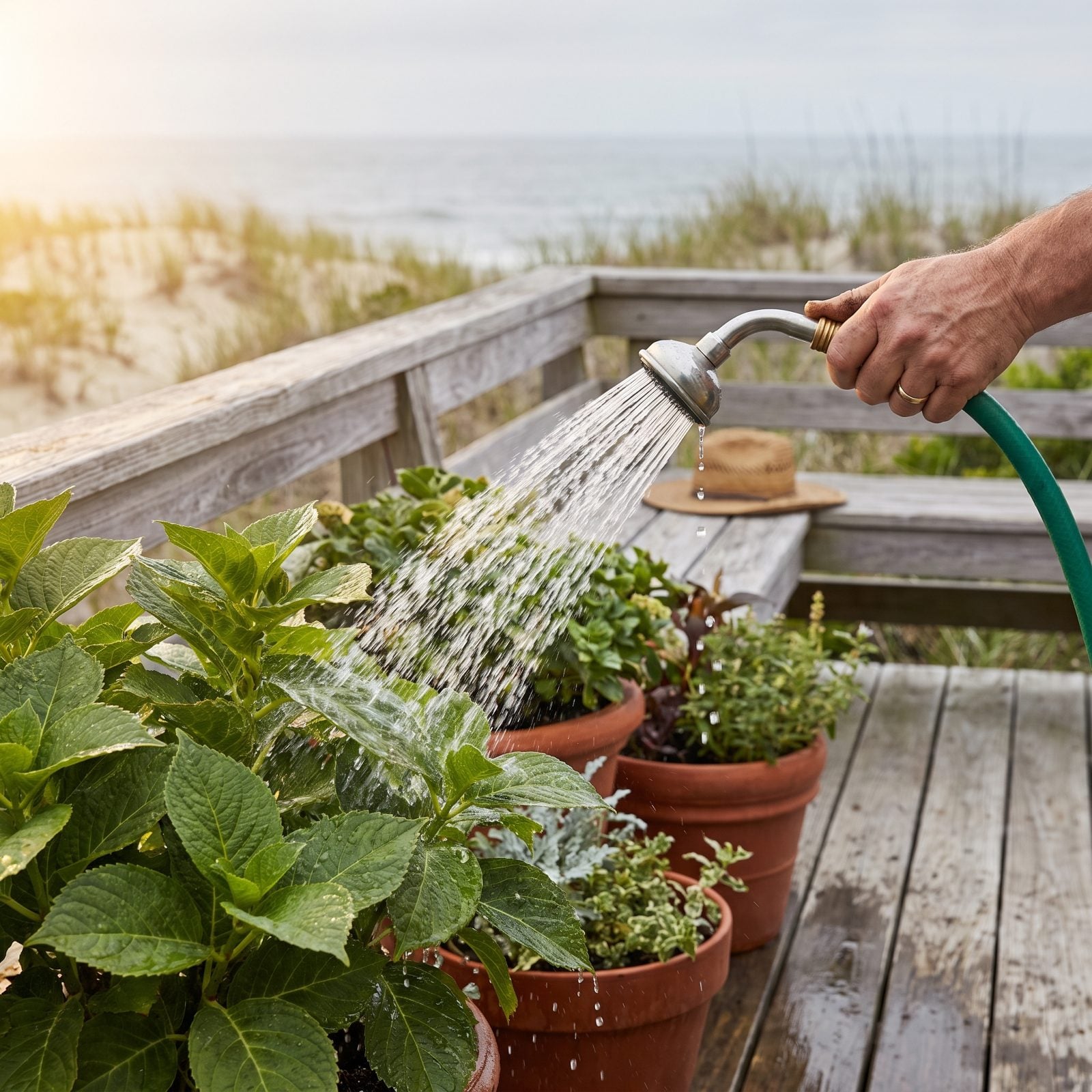 Freshwater-Rinse Garden Plants After Heavy Salt Spray