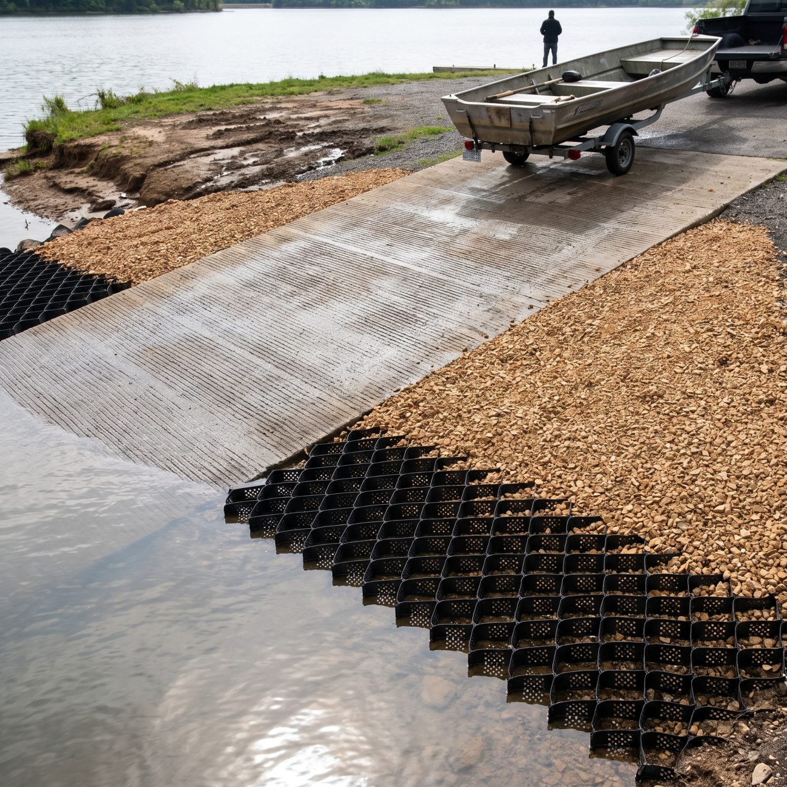 Geocell Reinforcement Along Boat-Ramp Shoulders