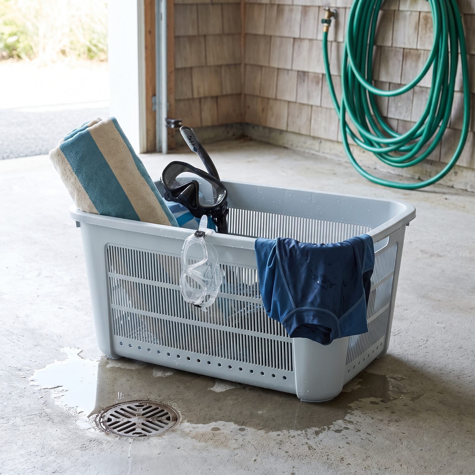 Give Wet Beach Gear a Vented Landing Bin