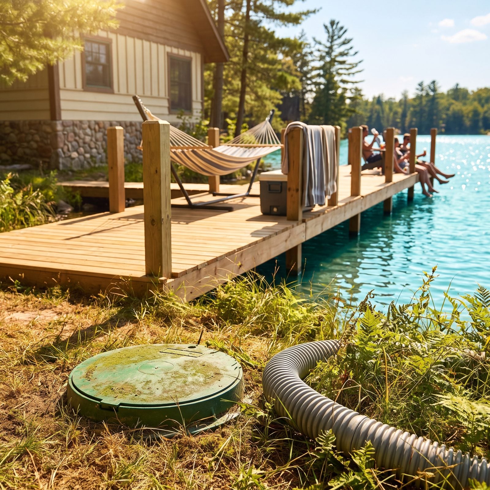 Guests Admire the Dock, Never Your Septic Invoices