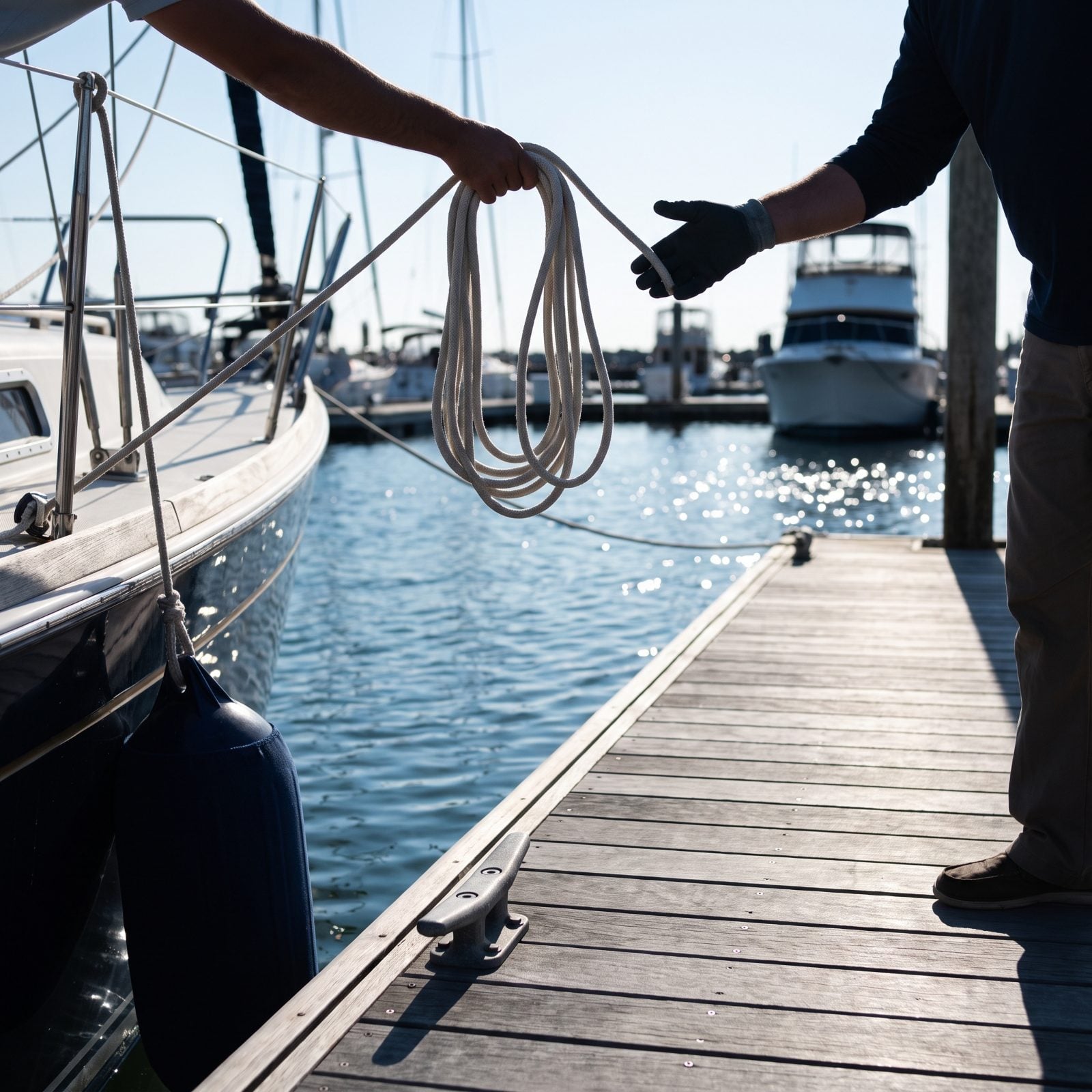 Hand Over Dock Lines Instead of Throwing Heavy Coils