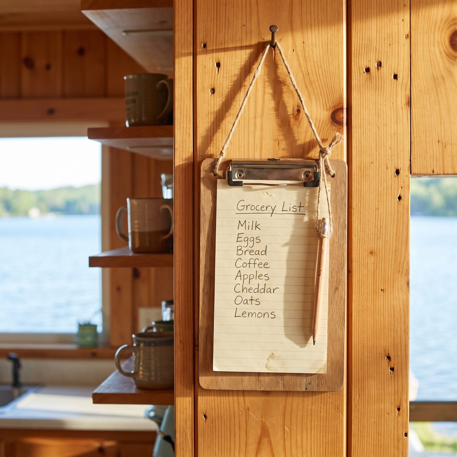 Hang a Clipboard for the Running Grocery List