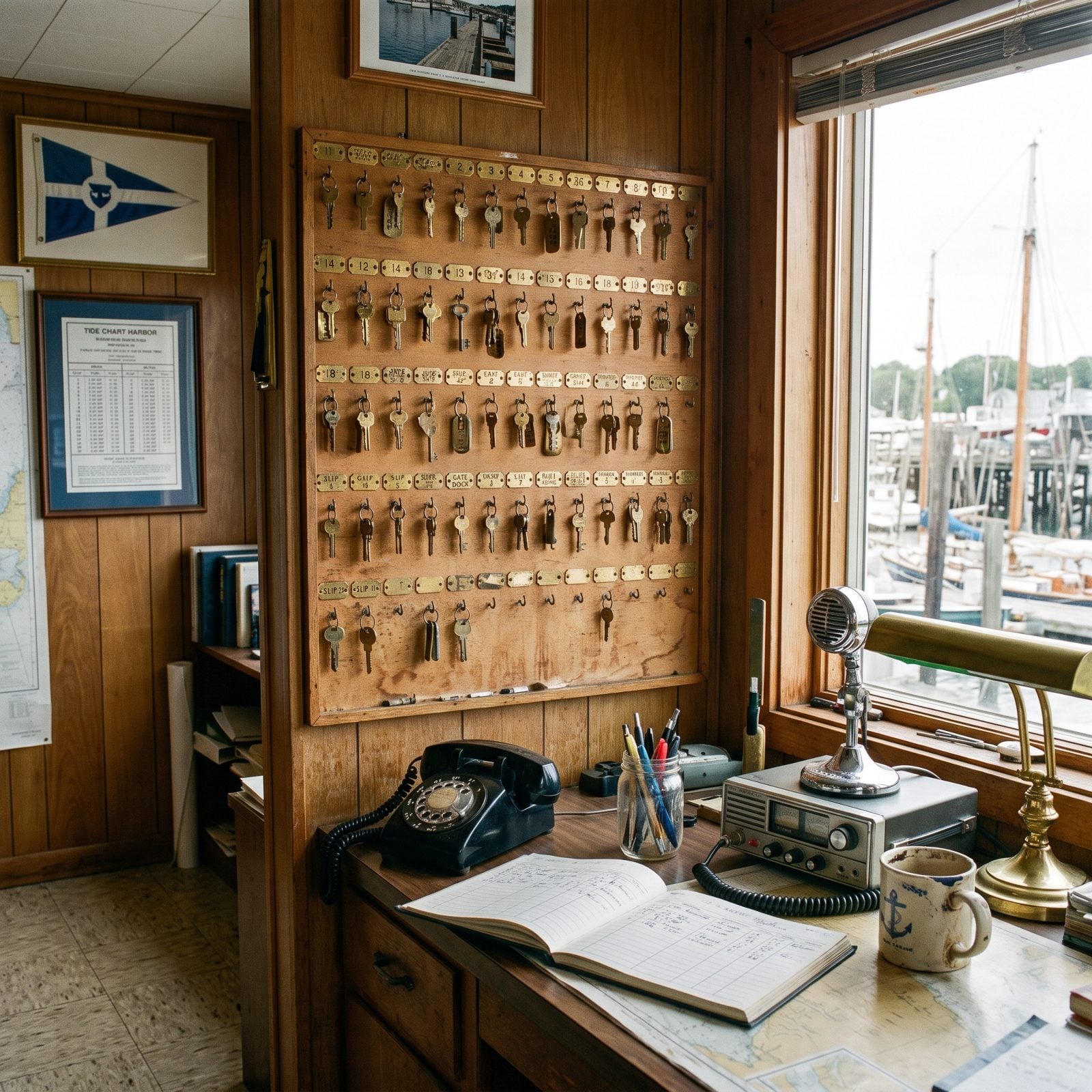 The Harbor Office Wall Hung With Numbered Brass Keys