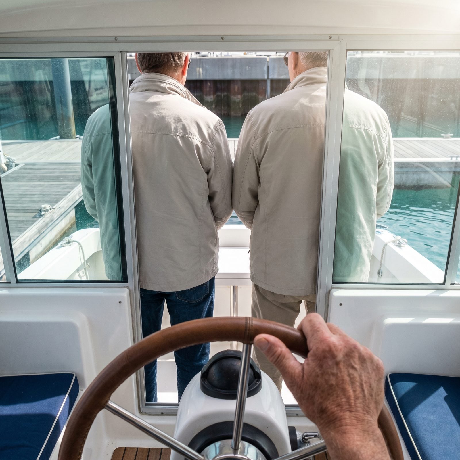 A Helm Blinded by Passengers Standing Right in the Sightline