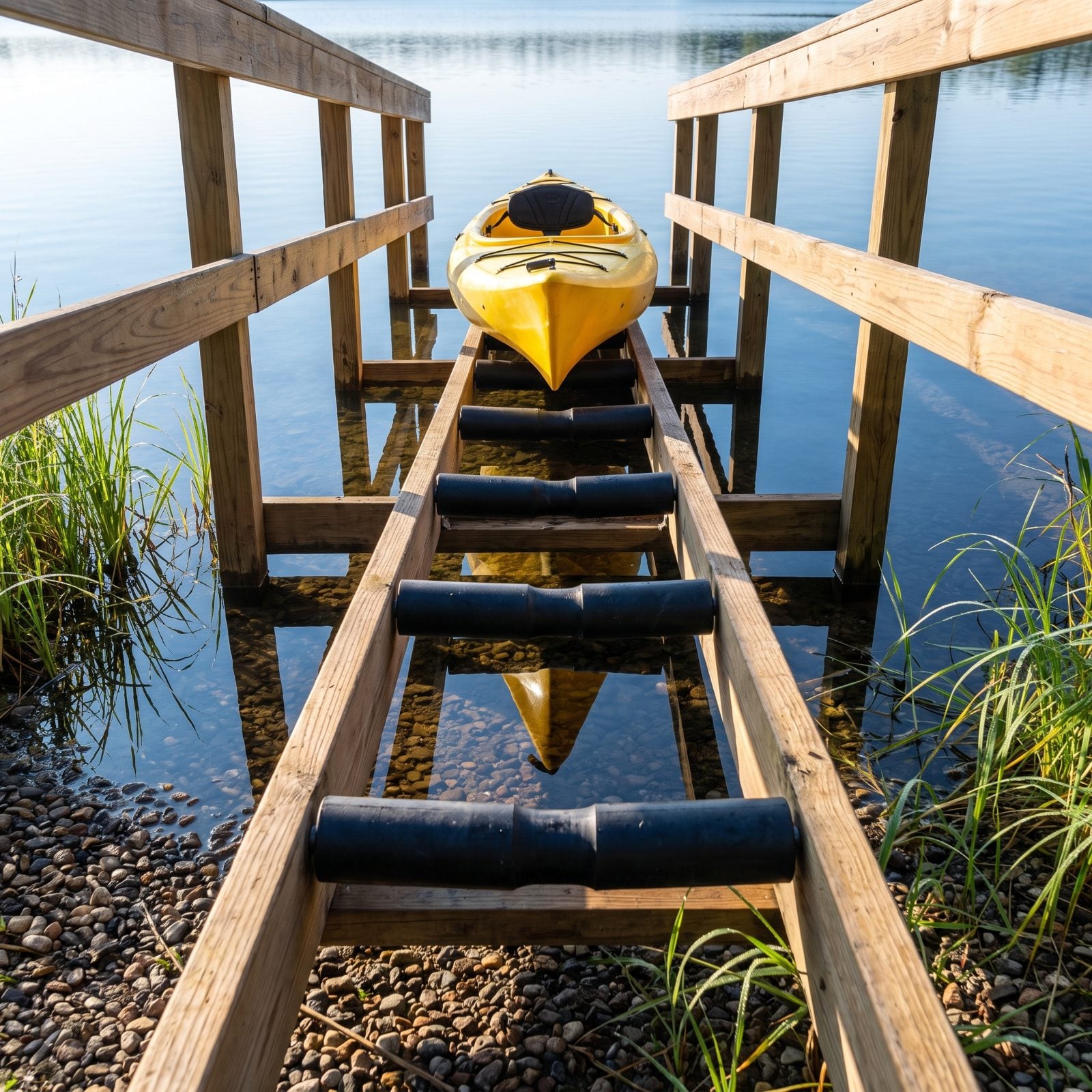 Kayak Launch Rollers at the Water's Edge