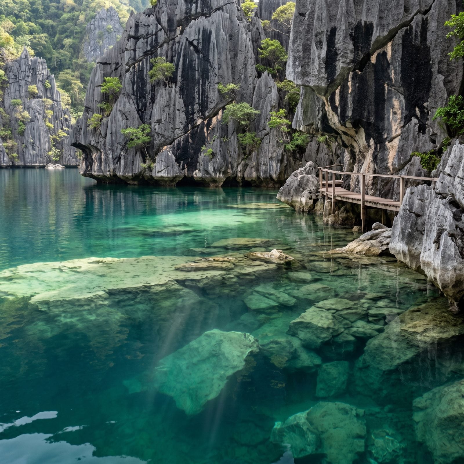 Kayangan Lake, Philippines, Limestone Cliffs Around a Glass-Clear Lagoon
