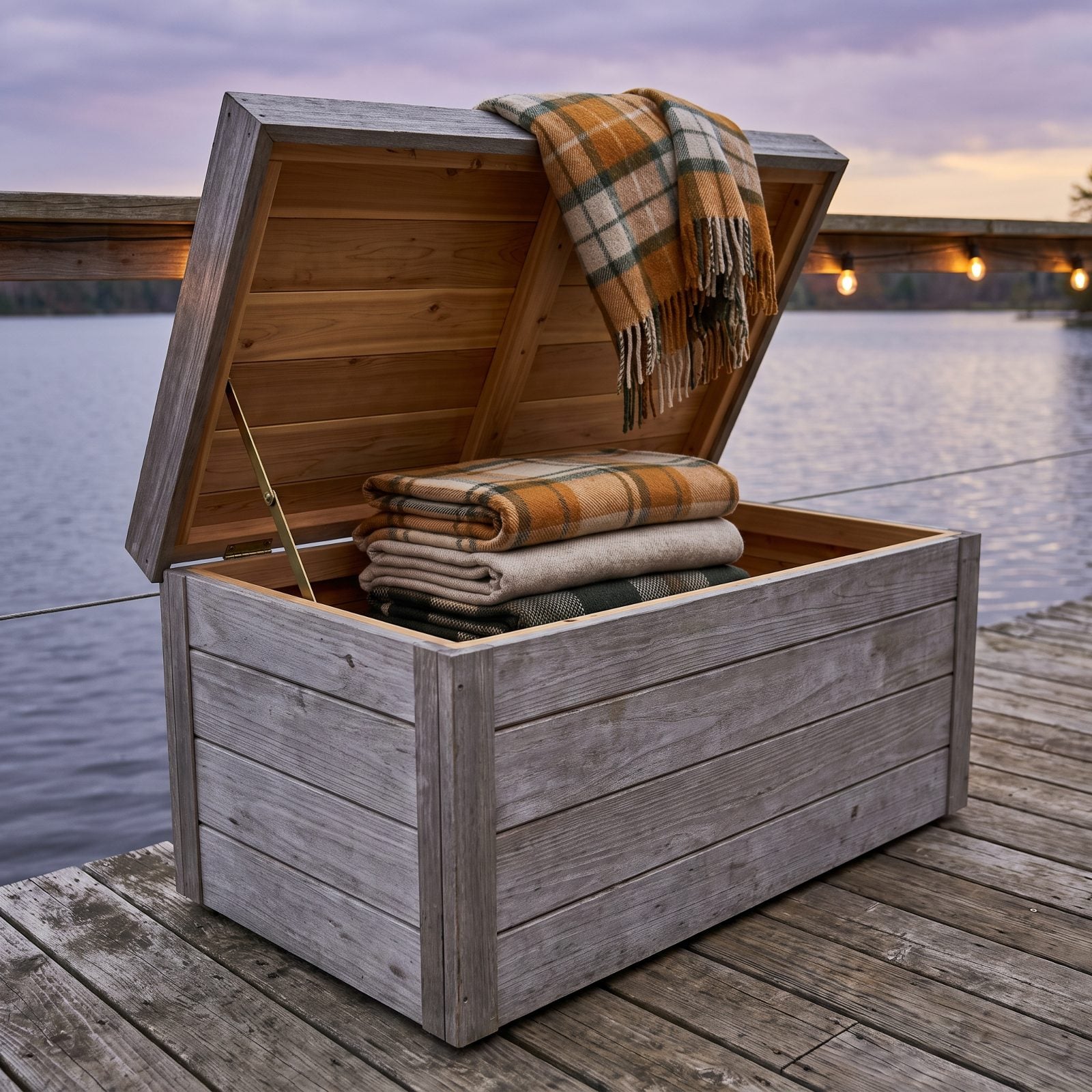 Keep Evening Blankets in a Cedar Deck Box