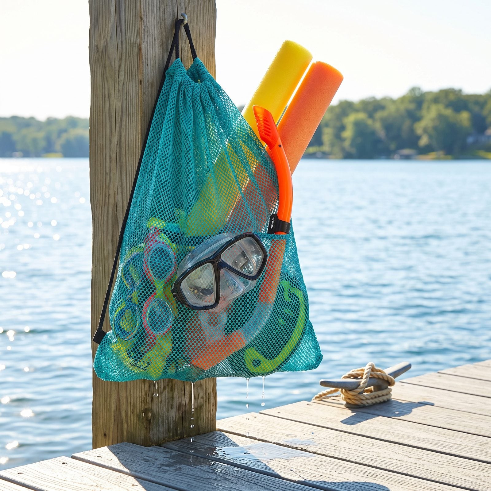 Keep a Mesh Bag Beside the Dock for Wet Gear
