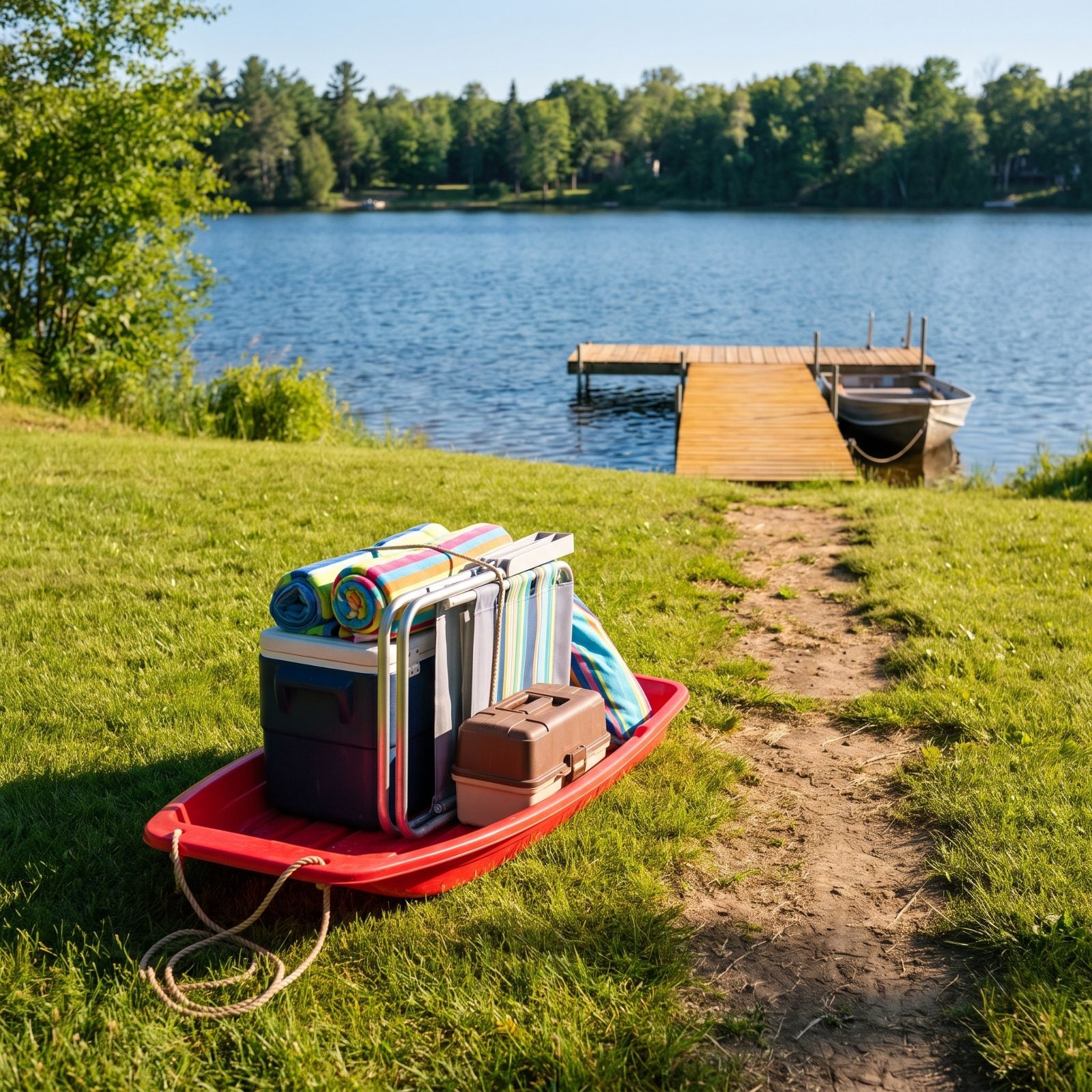 Keep a Plastic Sled for Hauling Gear to the Dock