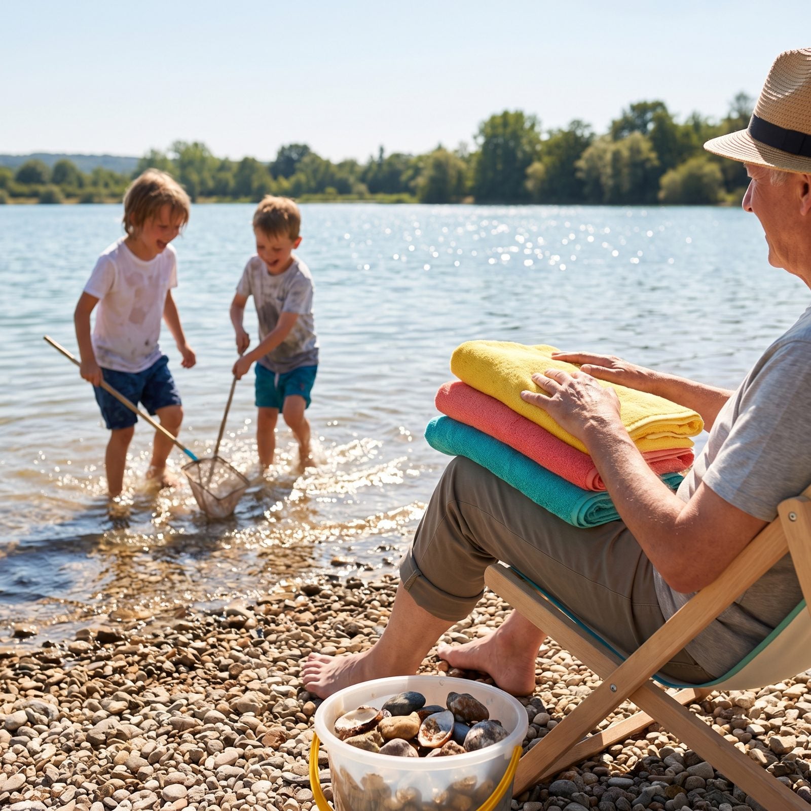 Keeping Grandchildren Completely Dry, Spare Towels Make Shoreline Adventures Possible