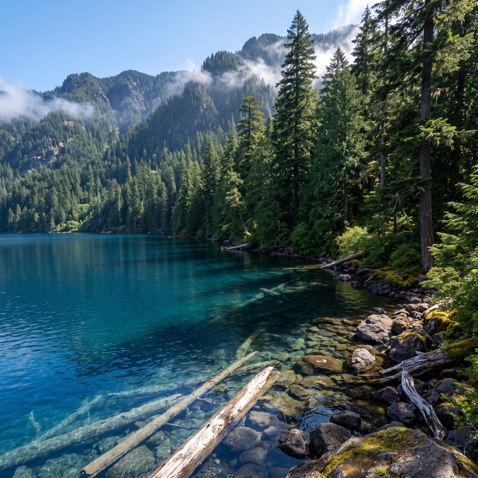 Lake Crescent, Washington, Deep Blue Water in Olympic National Park