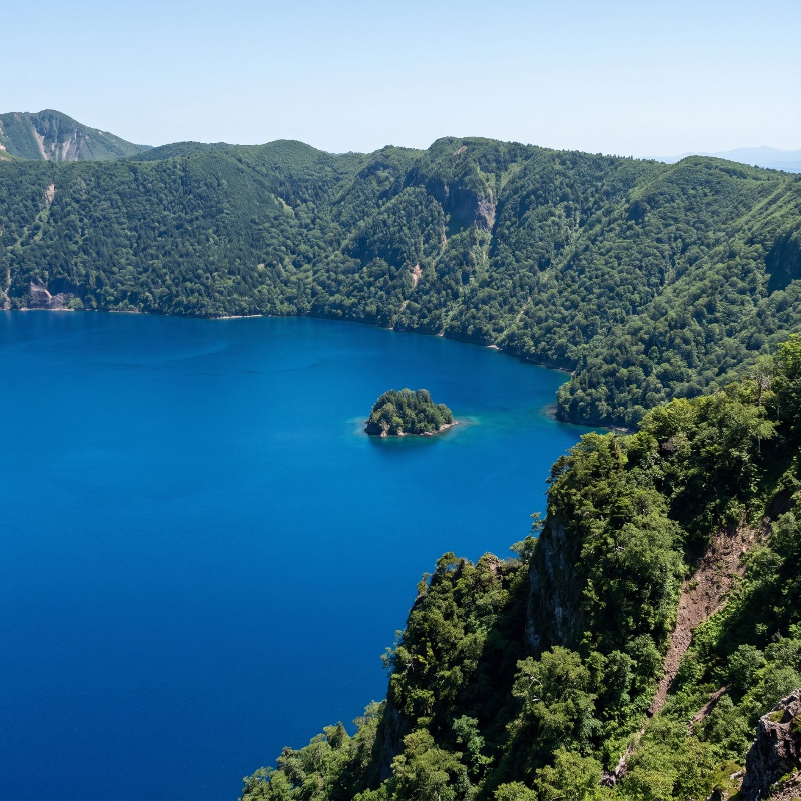 Lake Mashu, Japan: Sapphire Water Walled Off Behind a Steep Caldera