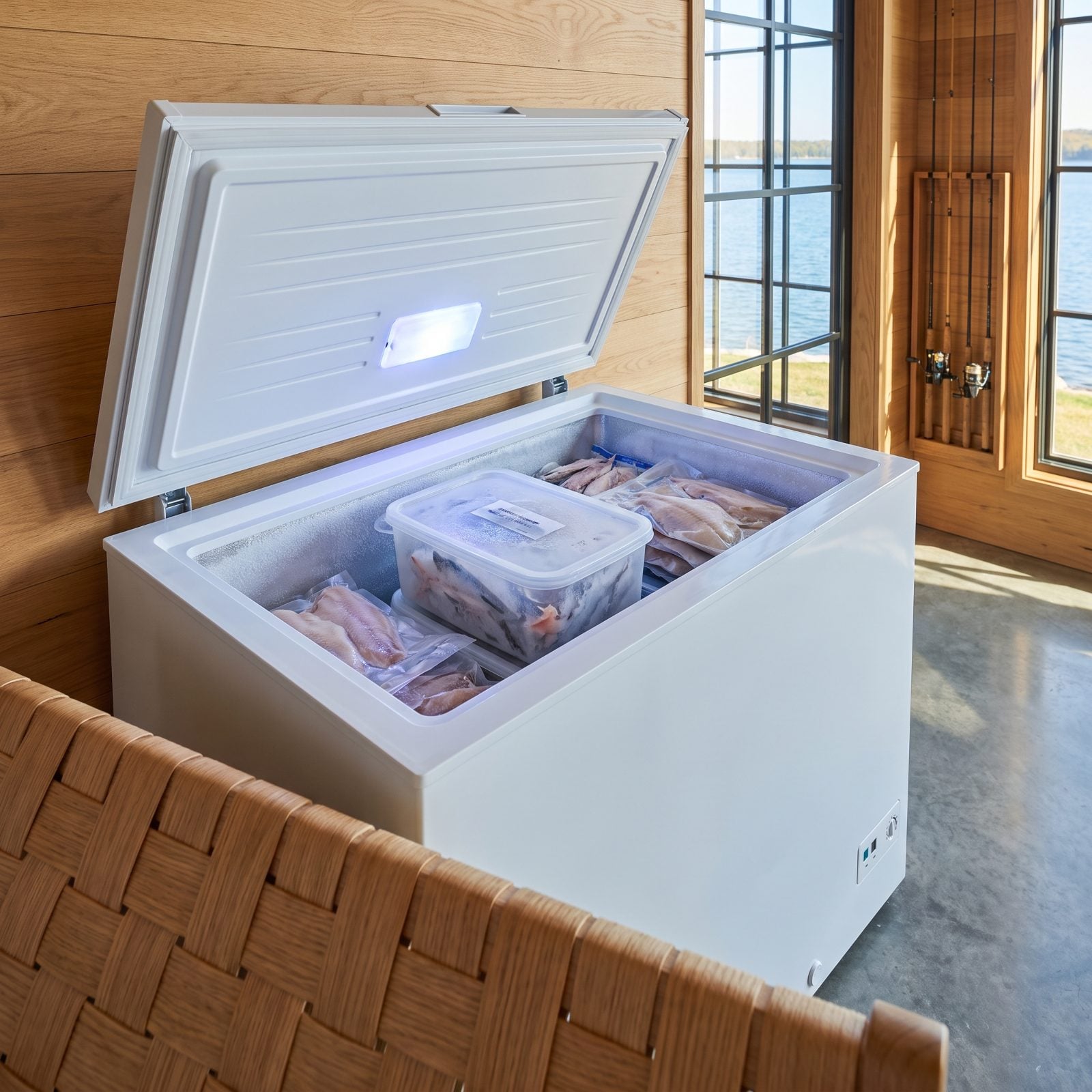 A Lidded Freezer Container for Fish Scraps