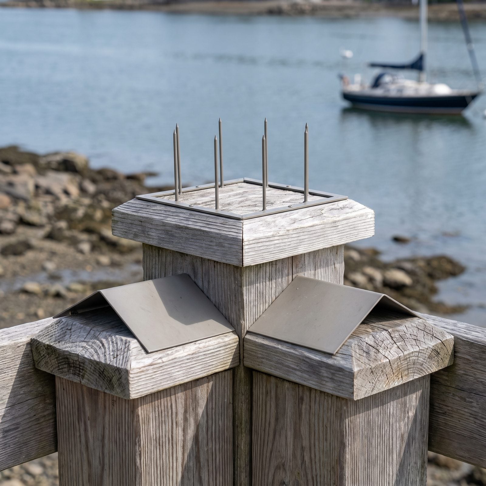 Low-Profile Perch Blockers on Dock Lights and Rail Posts