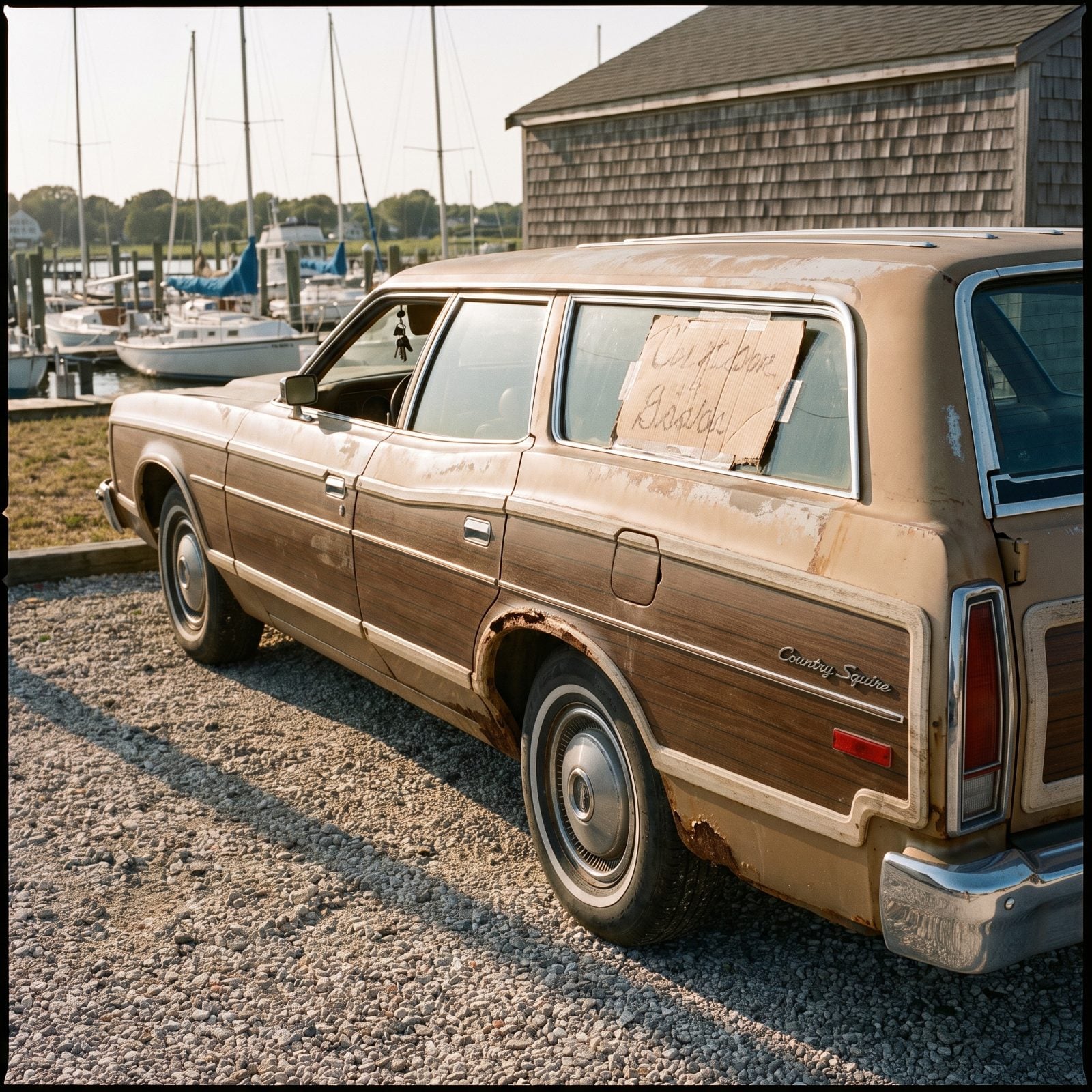 The Marina's Battered Courtesy Station Wagon