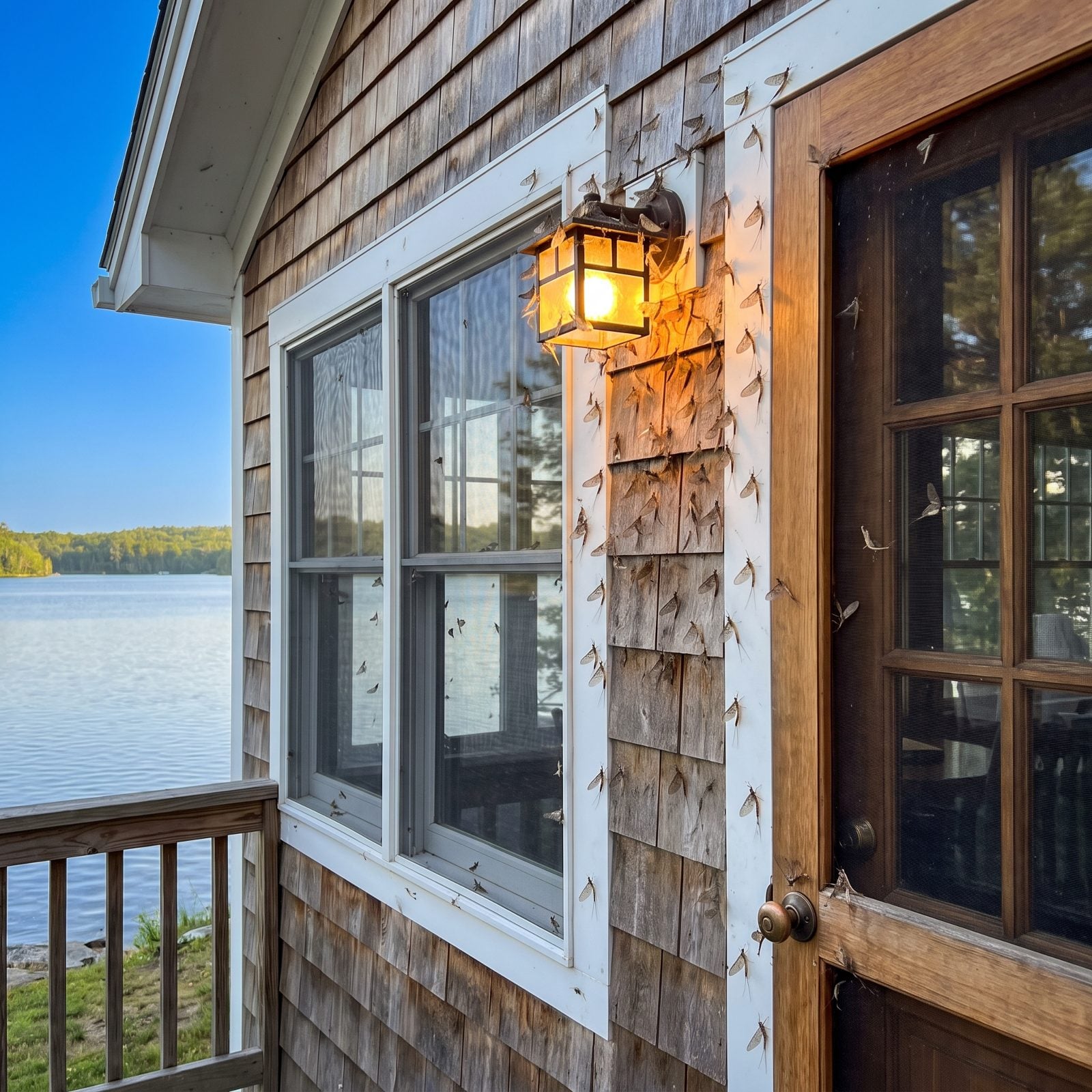 A Mayfly Hatch Can Blanket Doors, Windows and Exterior Lights