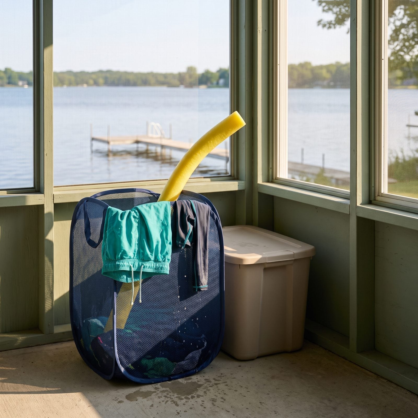 A Mesh Hamper That Separates Wet Gear From Dry Supplies