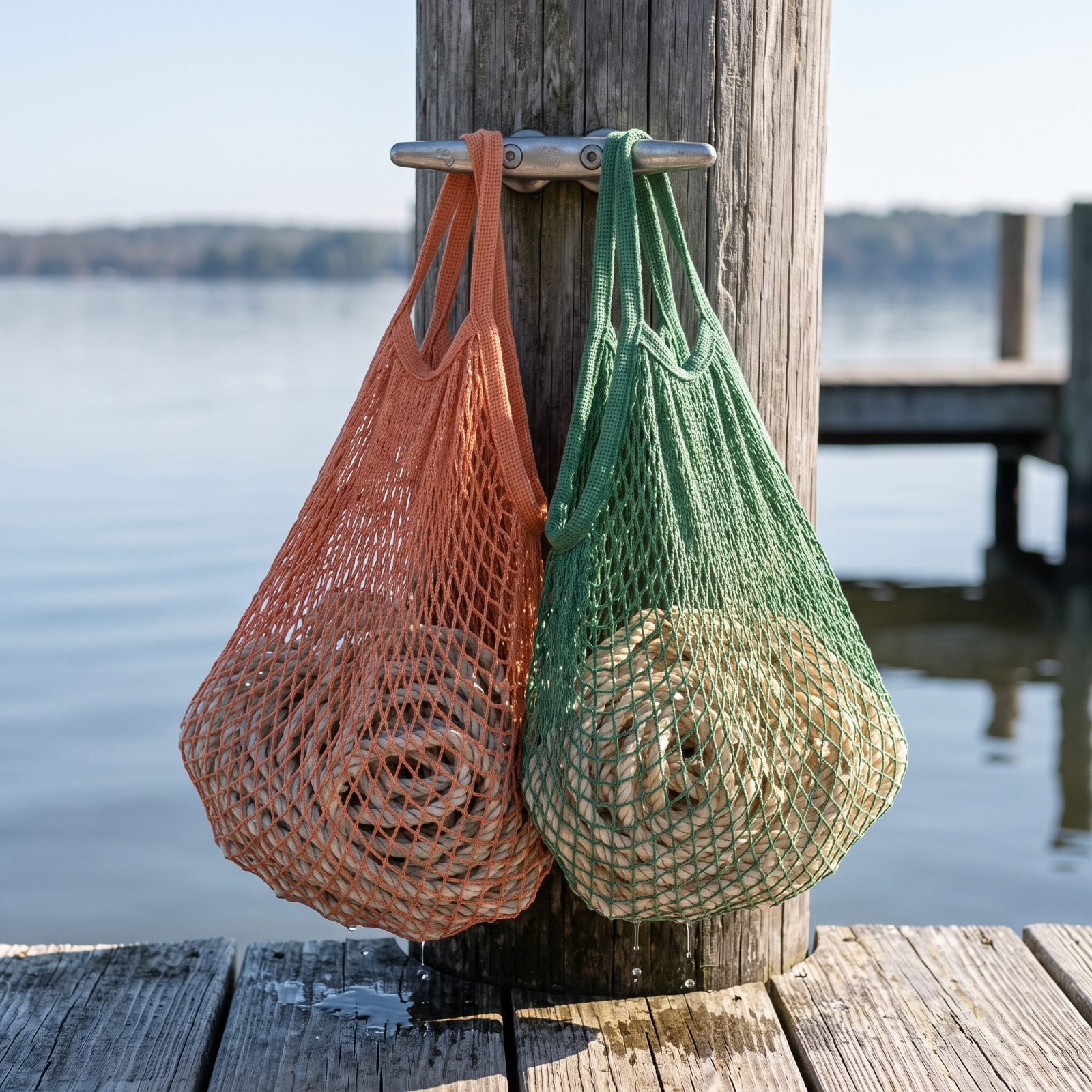Mesh Produce Bags for Drying Dock Lines