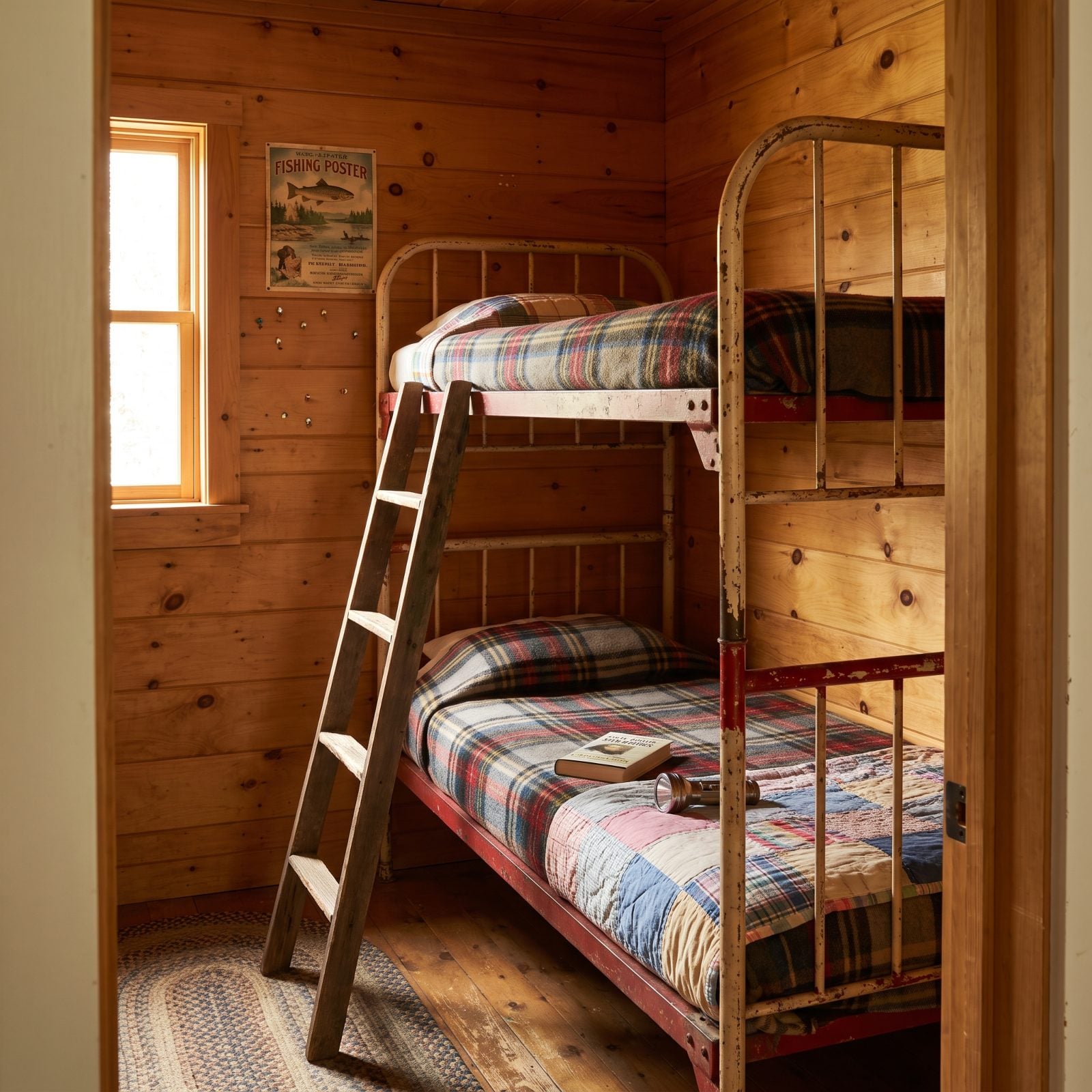 Metal-Framed Bunk Beds in the Smallest Bedroom