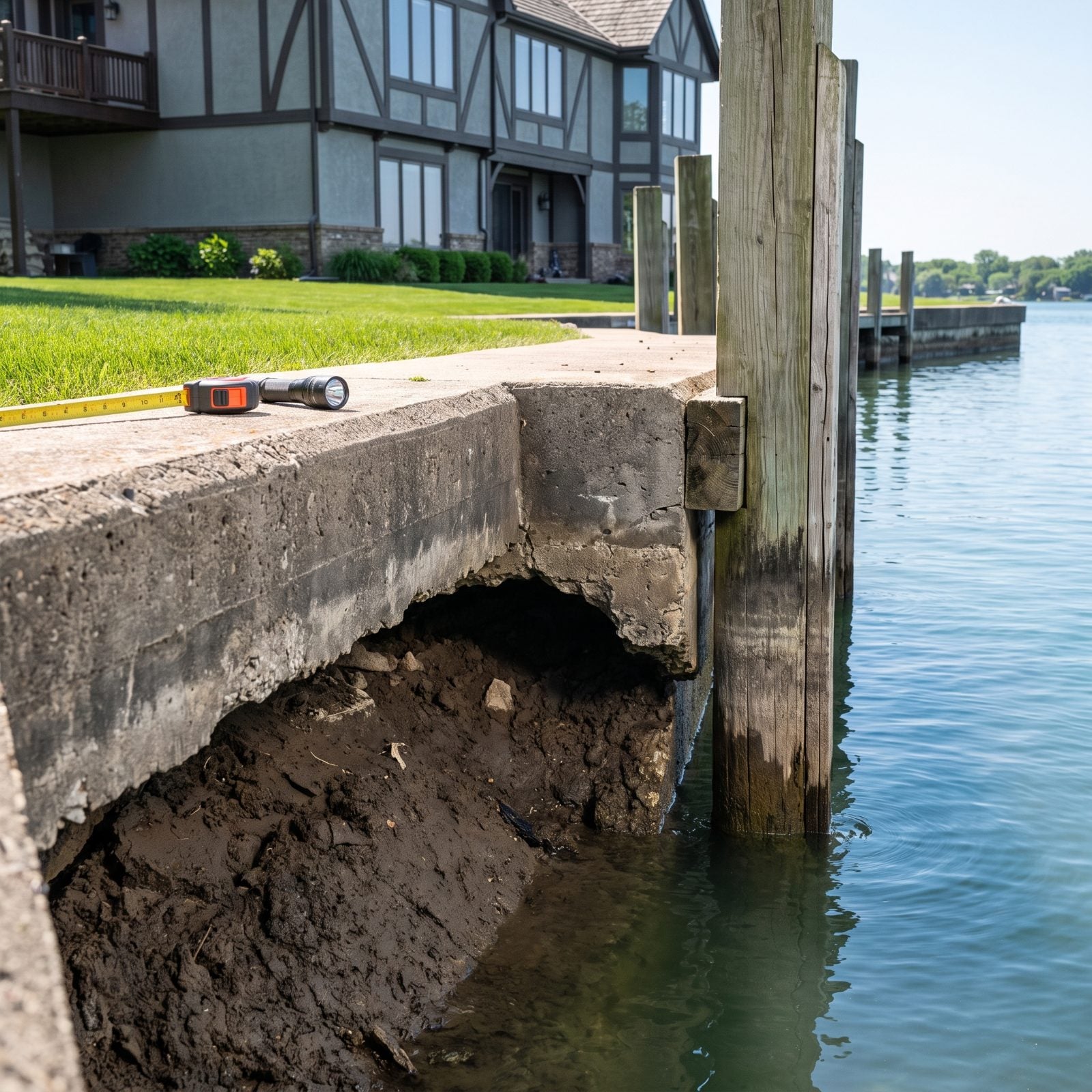 Missing Foundation Scour Near the Water