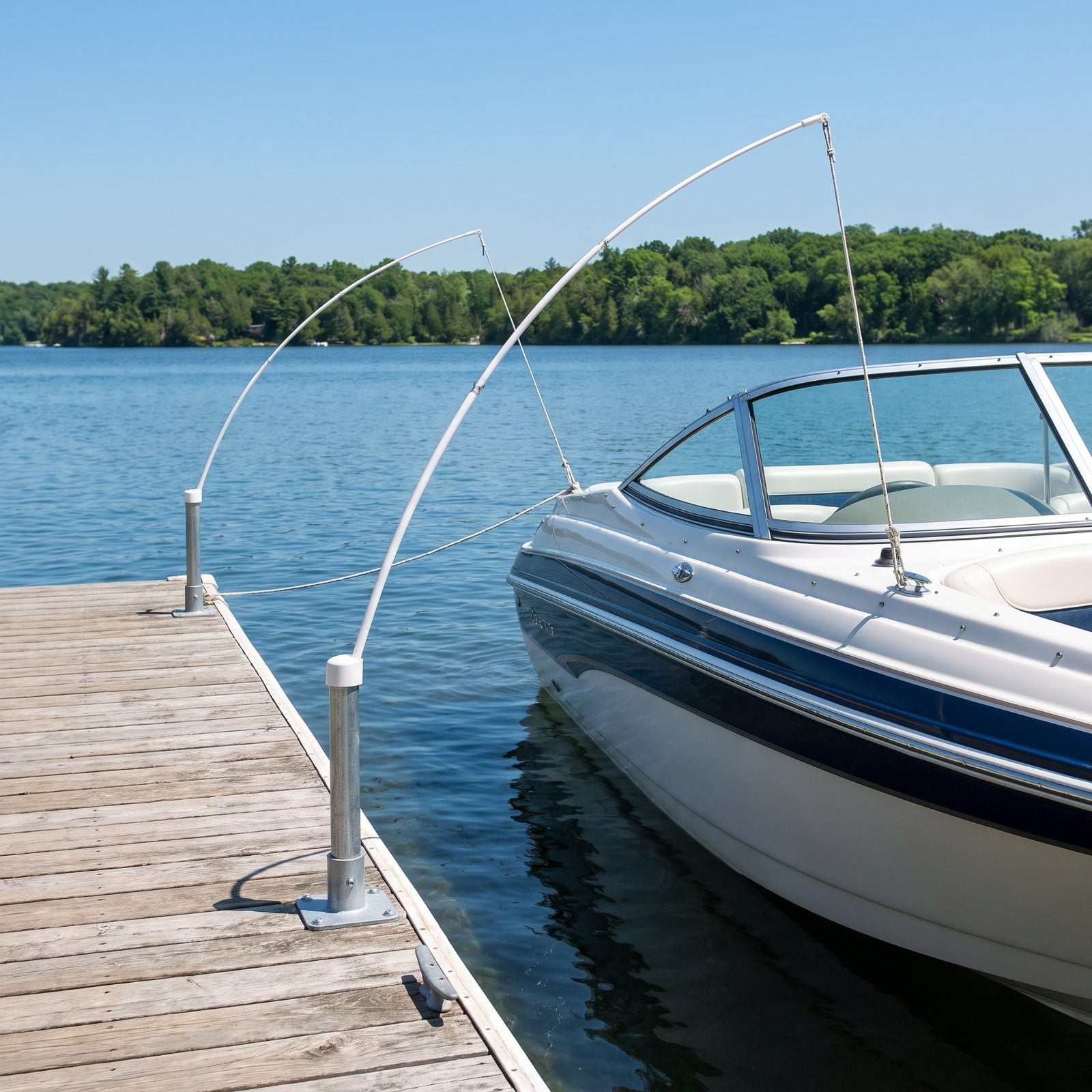 Mooring Whips That Hold the Boat Away From the Dock