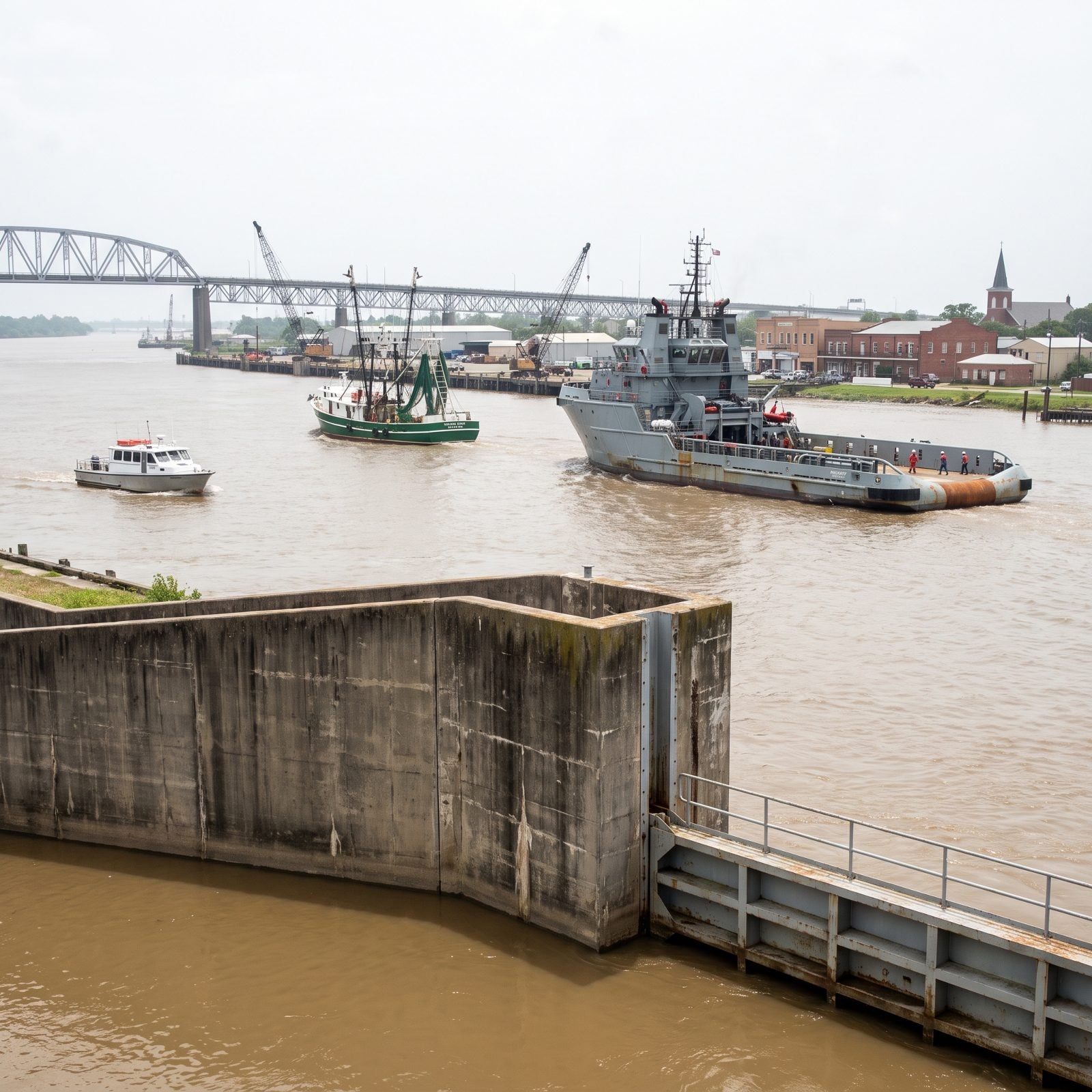 Morgan City, Louisiana, Fishing, Energy and River Traffic Converge on the Atchafalaya
