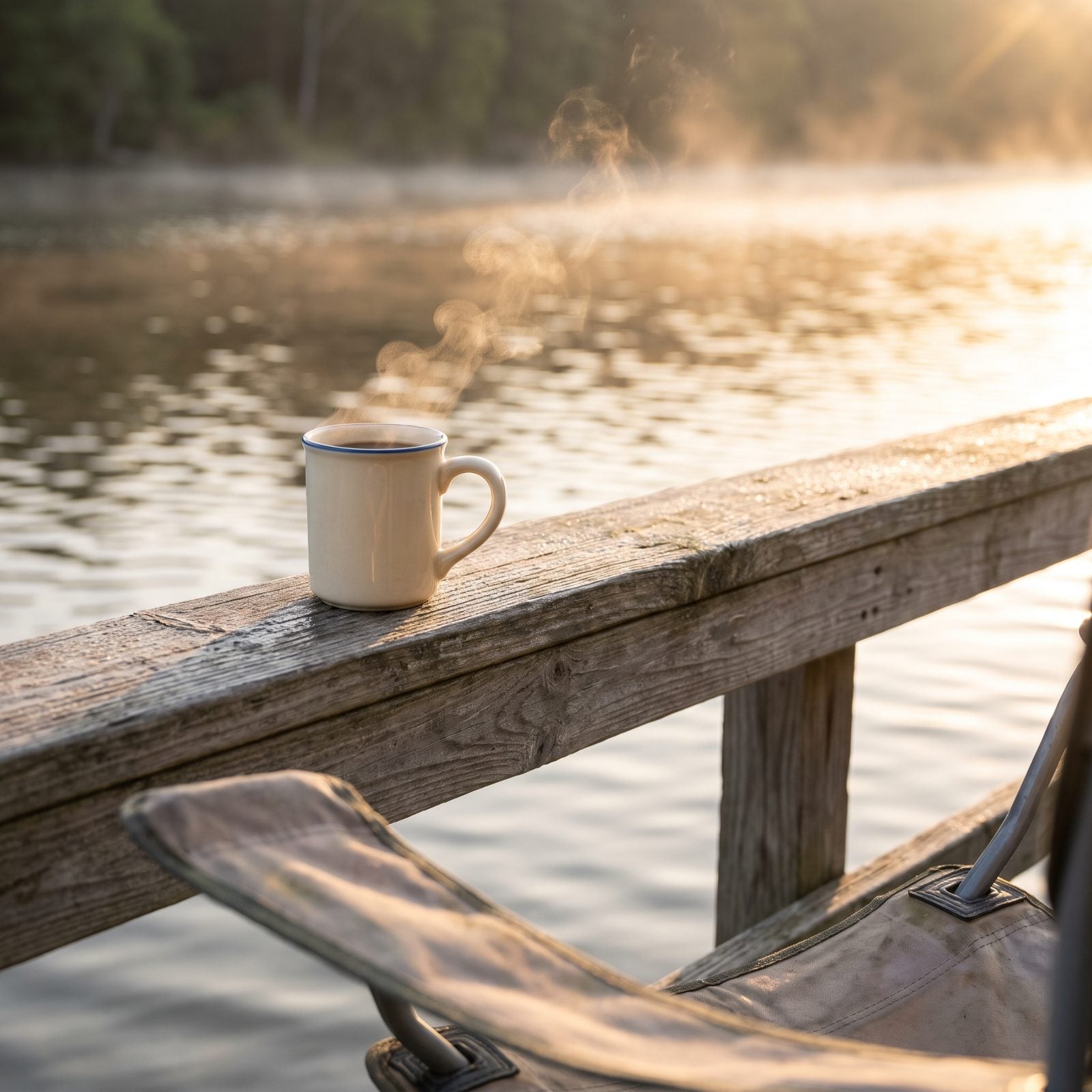 Morning Coffee Needs a View of Moving Water