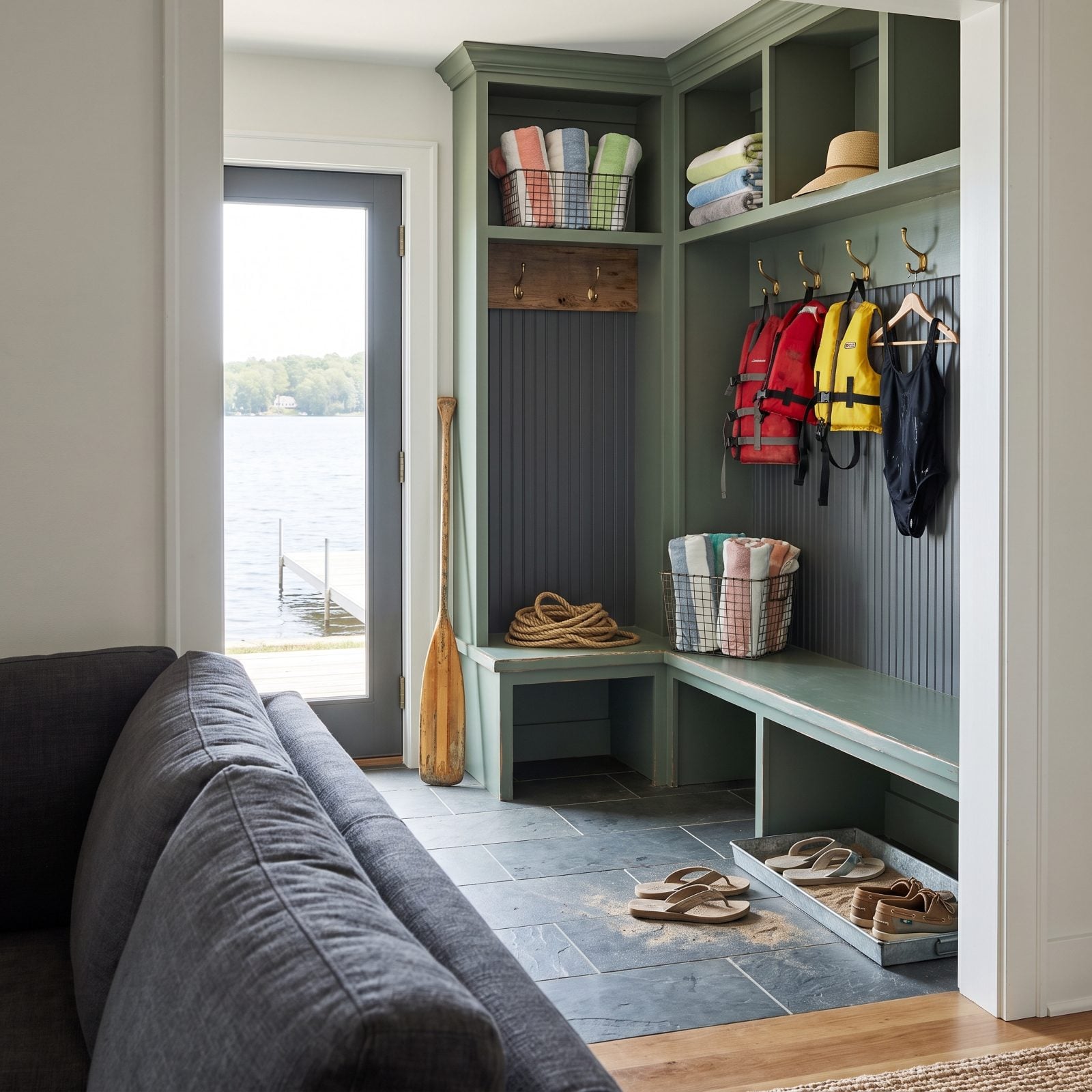 A Mudroom With a Separate Lakeside Entrance