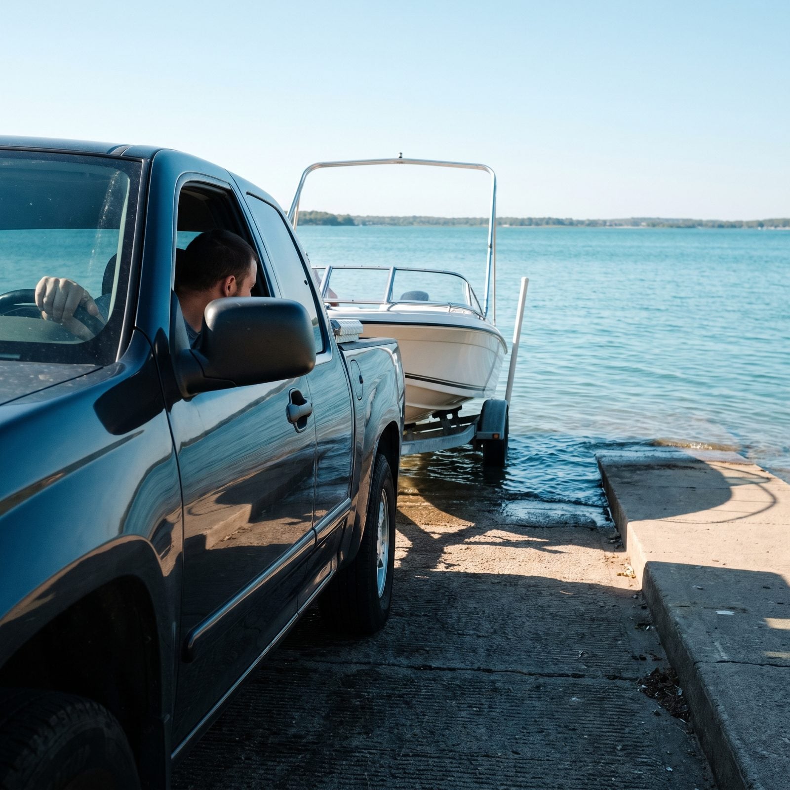 Open the Tow Vehicle's Windows Before Reversing Down the Ramp