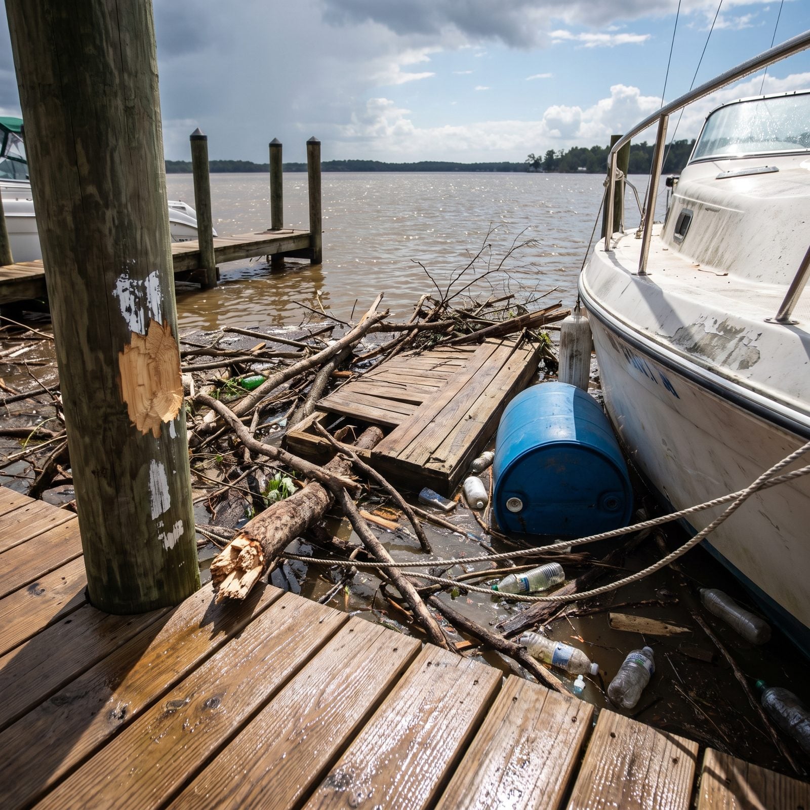 Overlooking Floating-Debris Damage After Storms