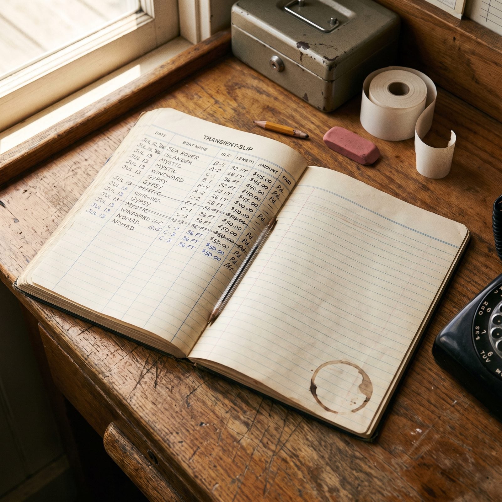 A Paper Ledger Where Transient Slips Got Penciled In