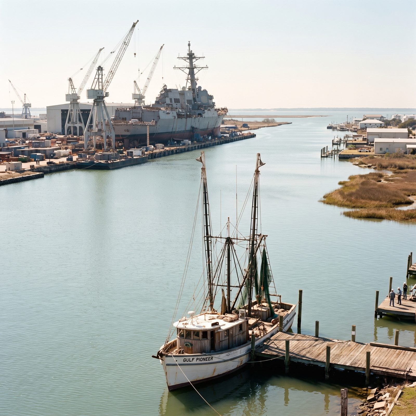 Pascagoula, Mississippi, Shipbuilding and Shrimping Rule the Waterfront