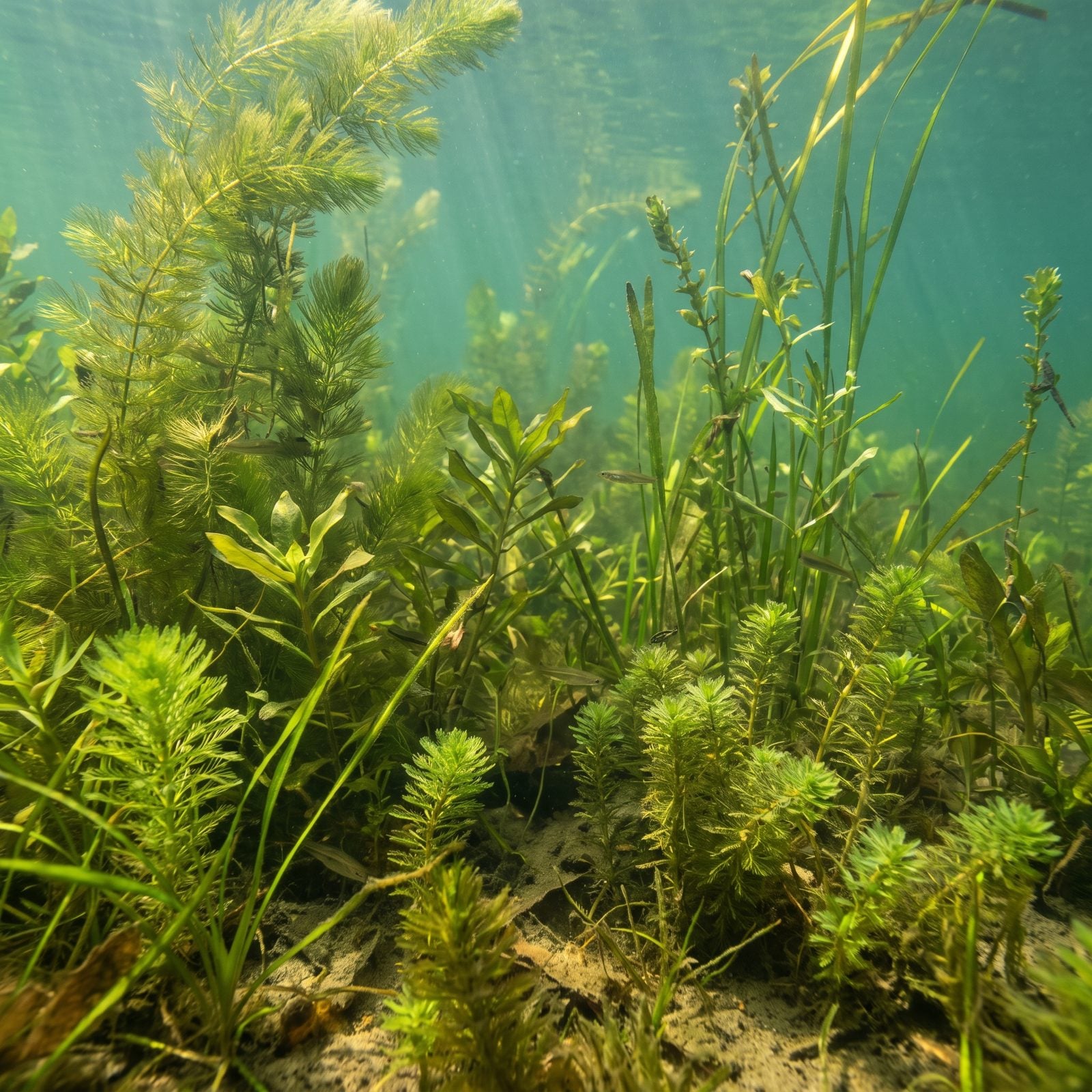 A Patchwork of Native Underwater Plants, No Single Bully Species