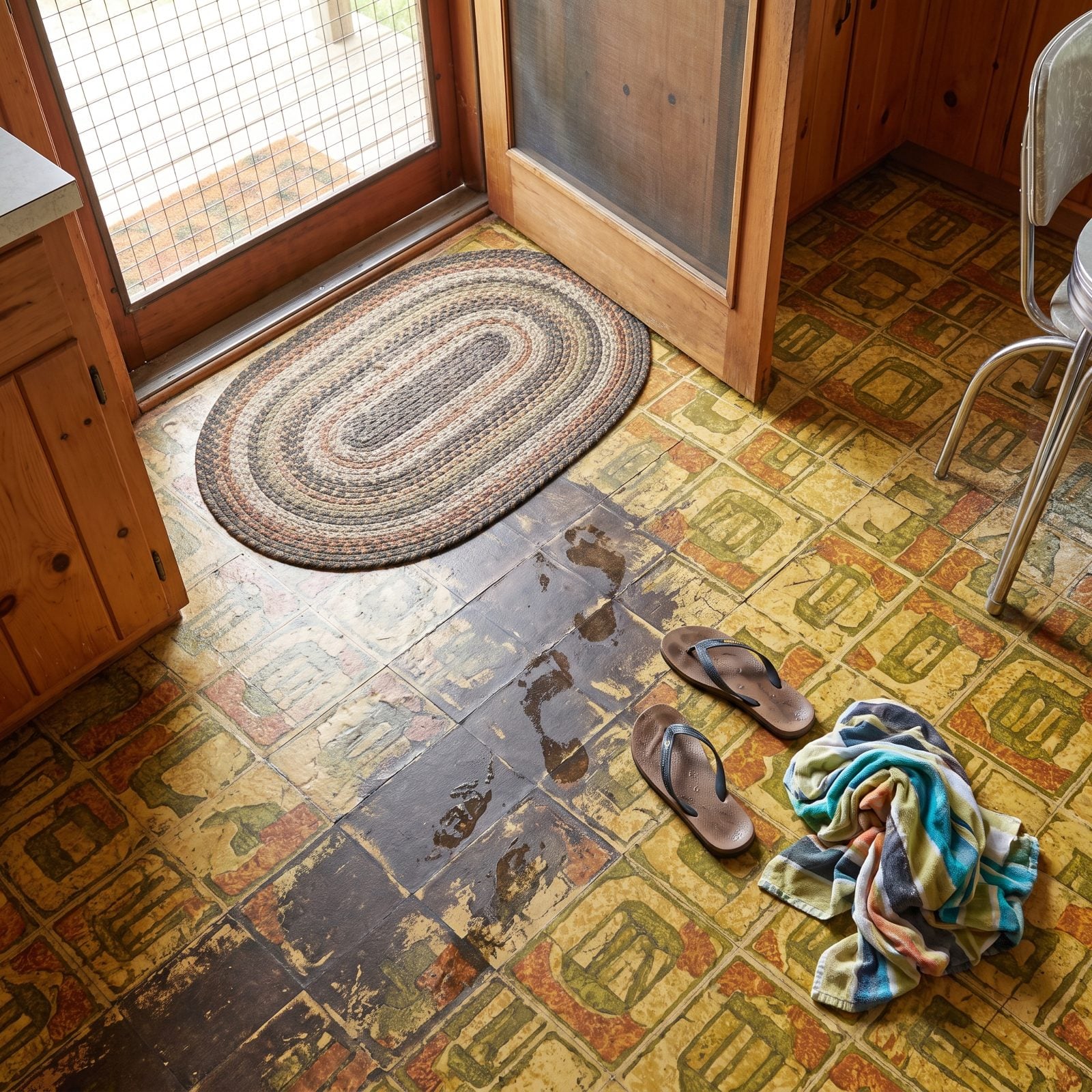 Patterned Sheet-Vinyl Flooring Made for Wet Feet