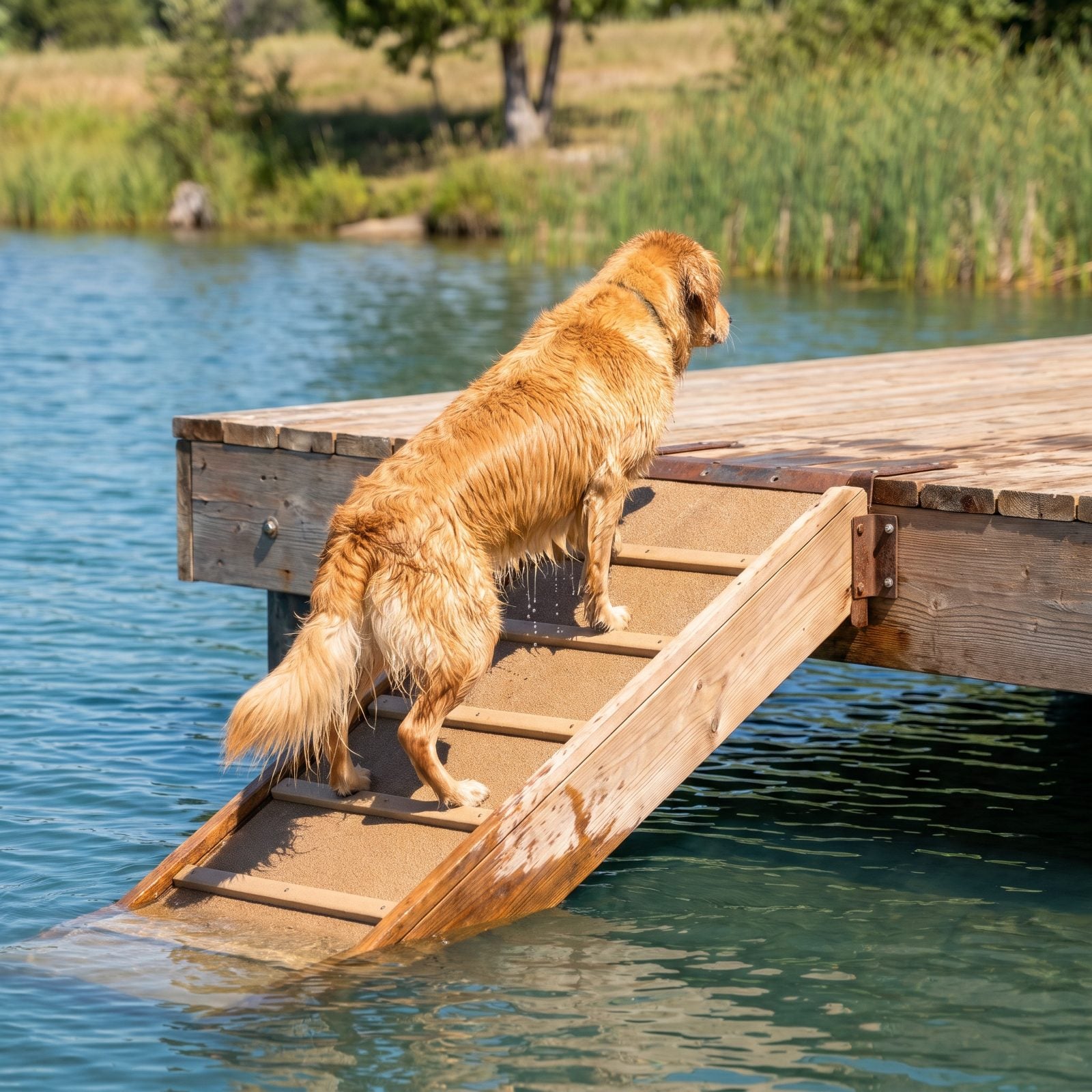 A Pet Escape Ladder With Grippy Treads