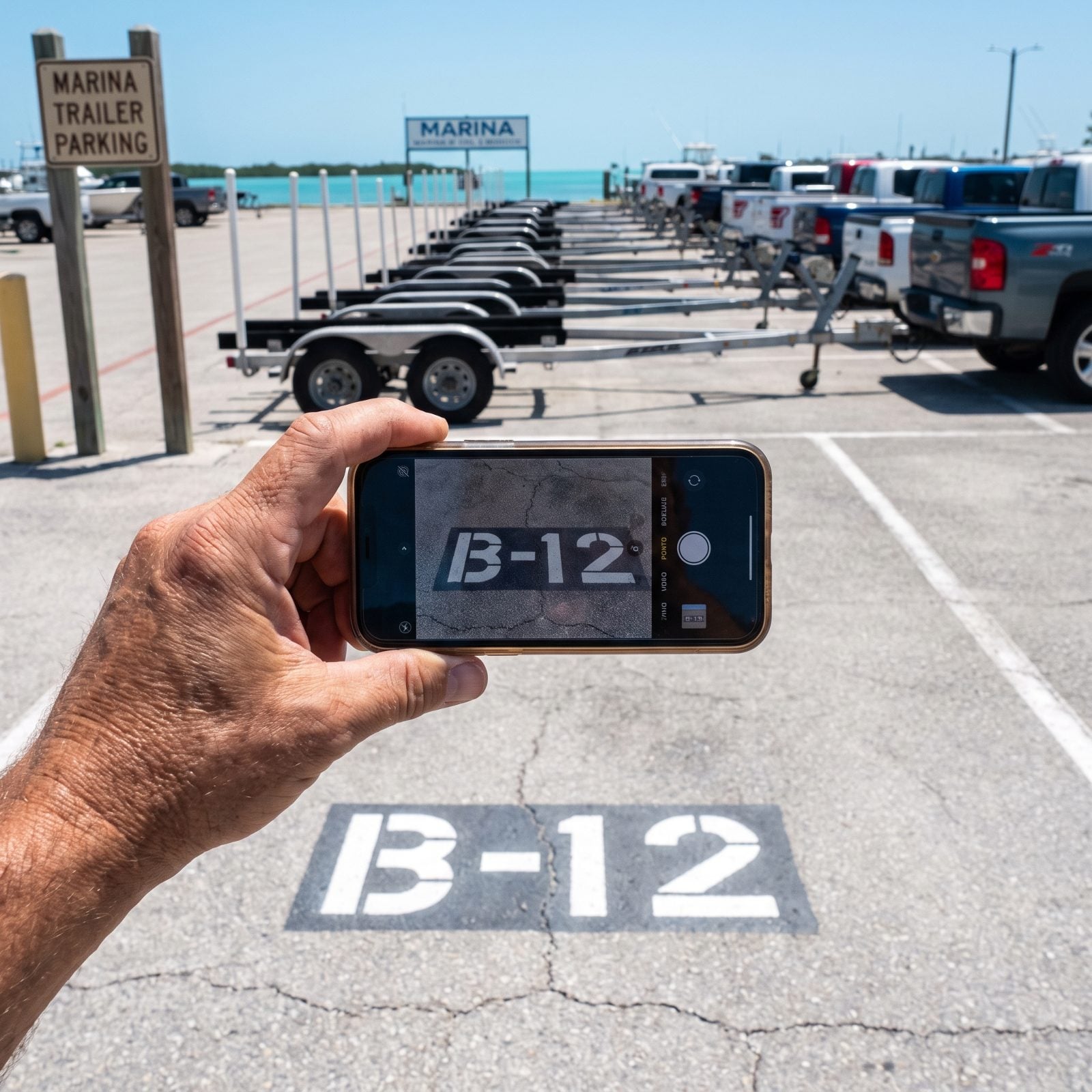 Photograph the Empty Trailer-Space Number at Large Marinas