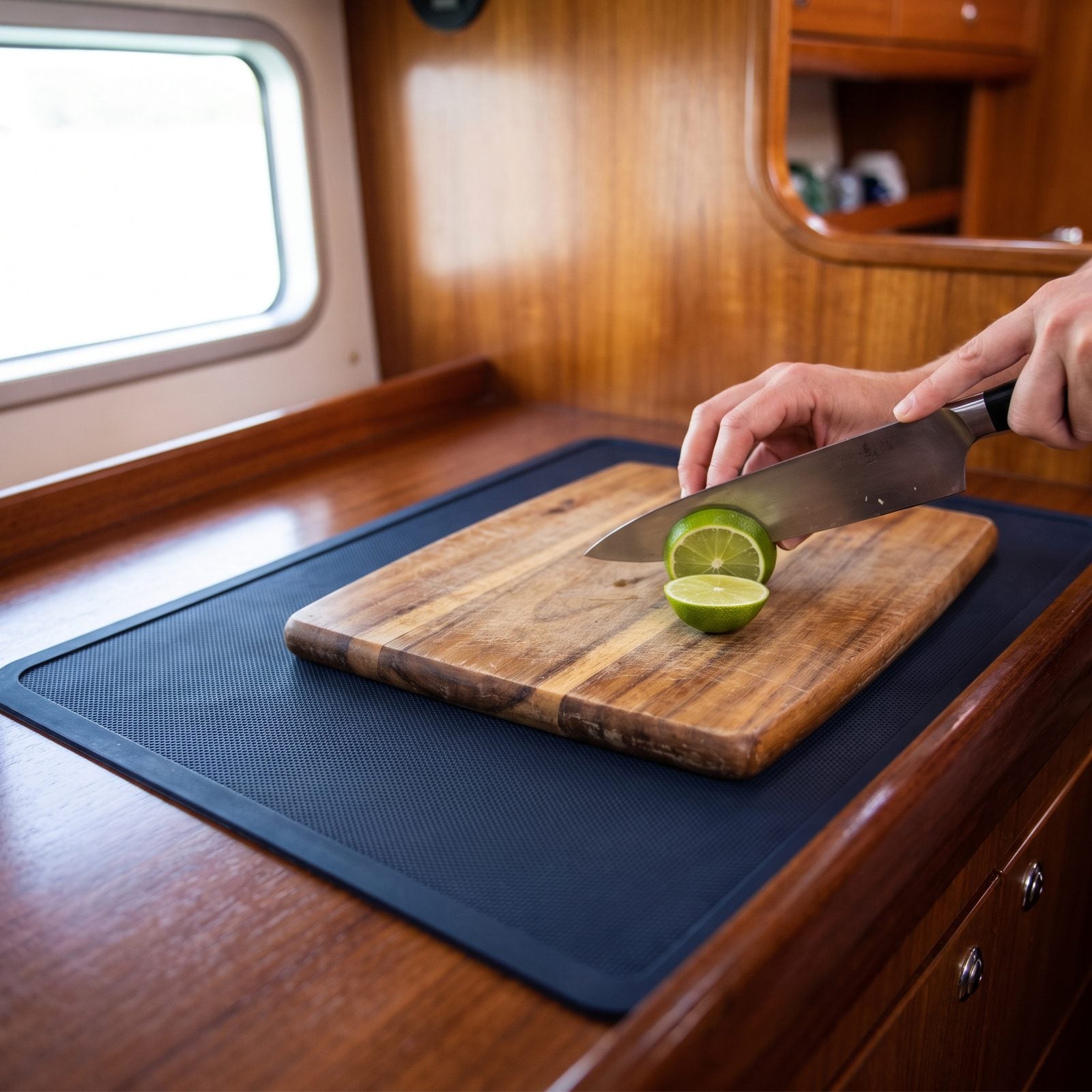 Place a Silicone Baking Mat Beneath the Cutting Board