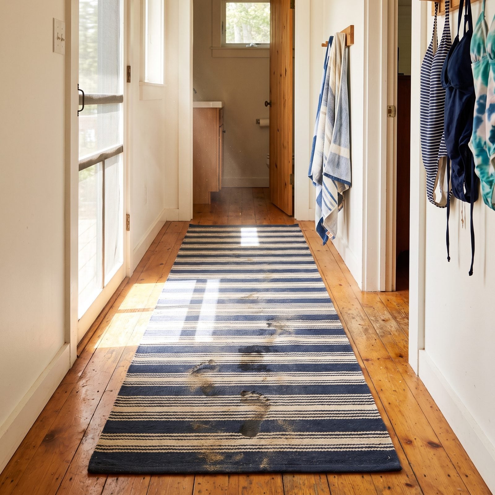Place a Washable Runner Between the Door and Bathroom
