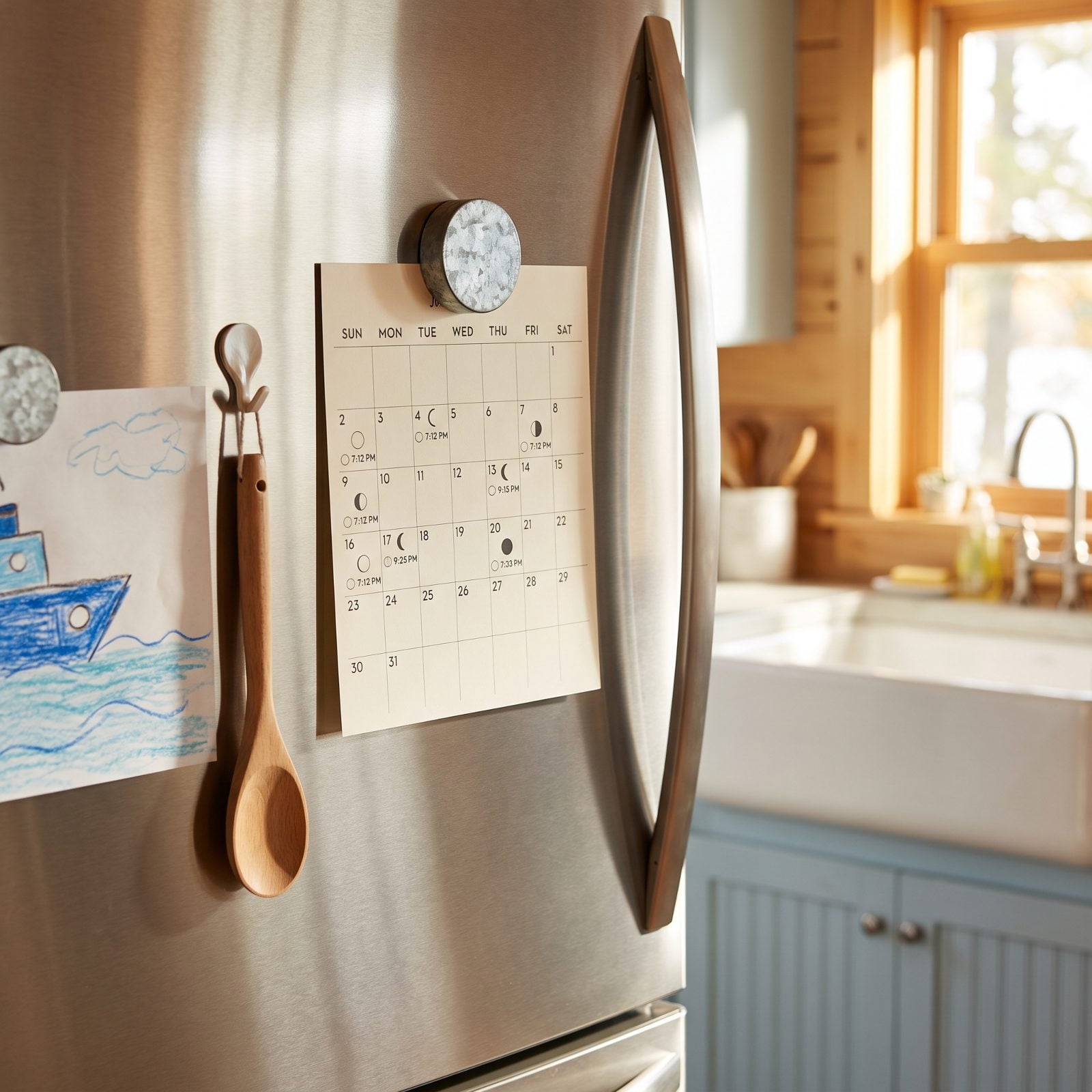 Post the Month's Moonrise Times on the Refrigerator
