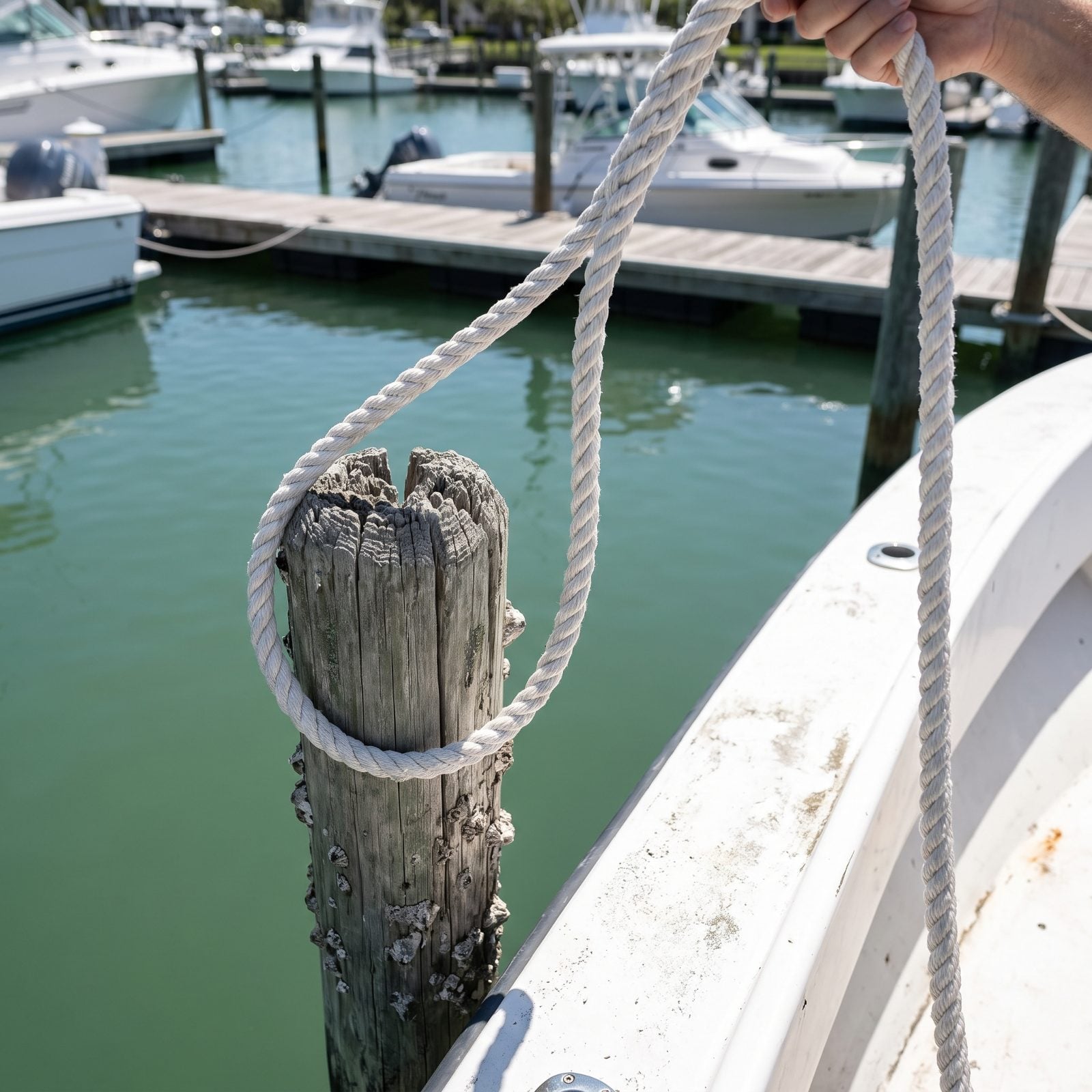 Pre-Rig a Dock Line as a Large Slip Loop for Hard-to-Reach Pilings
