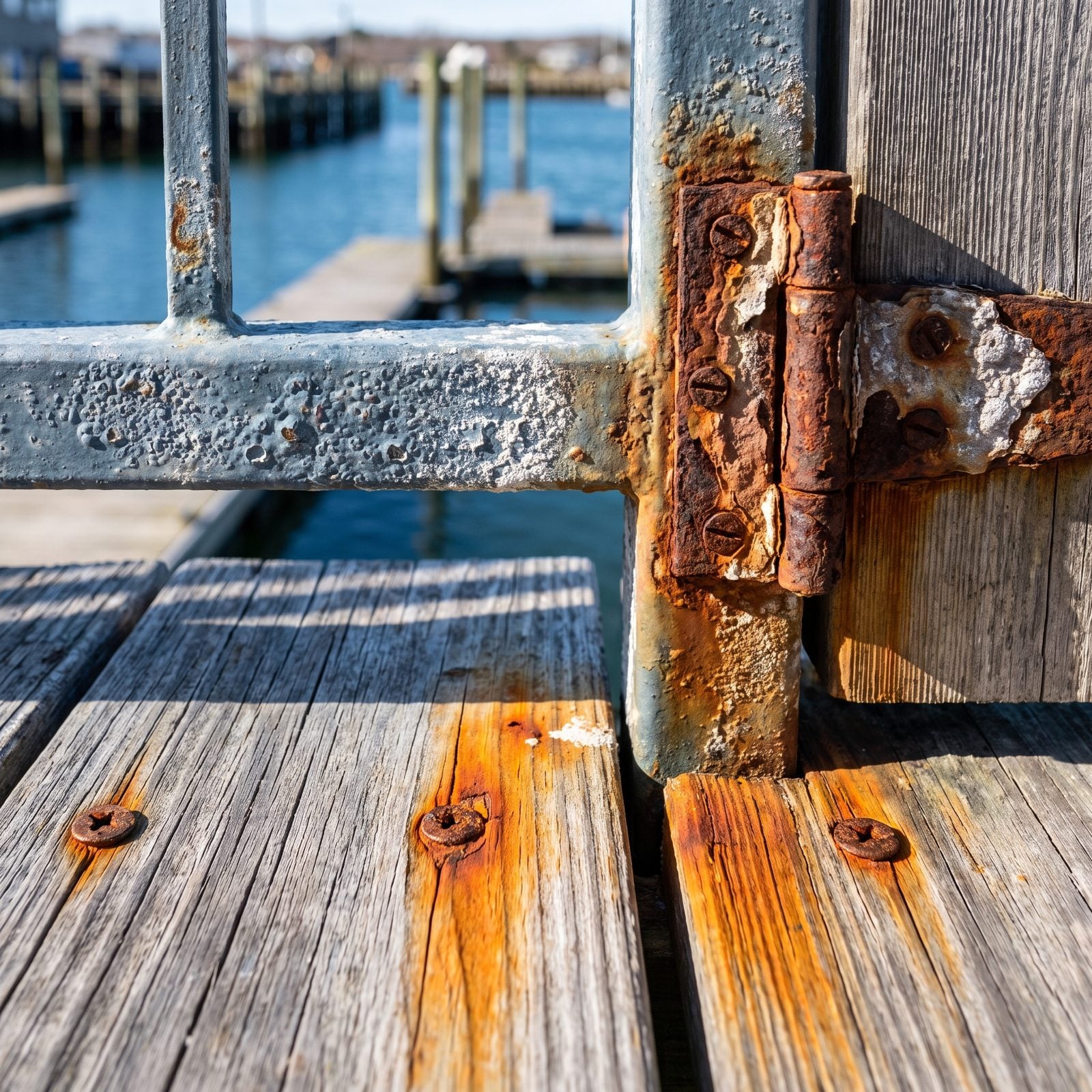 Premature Replacement of Corroded Screws, Hinges and Railings