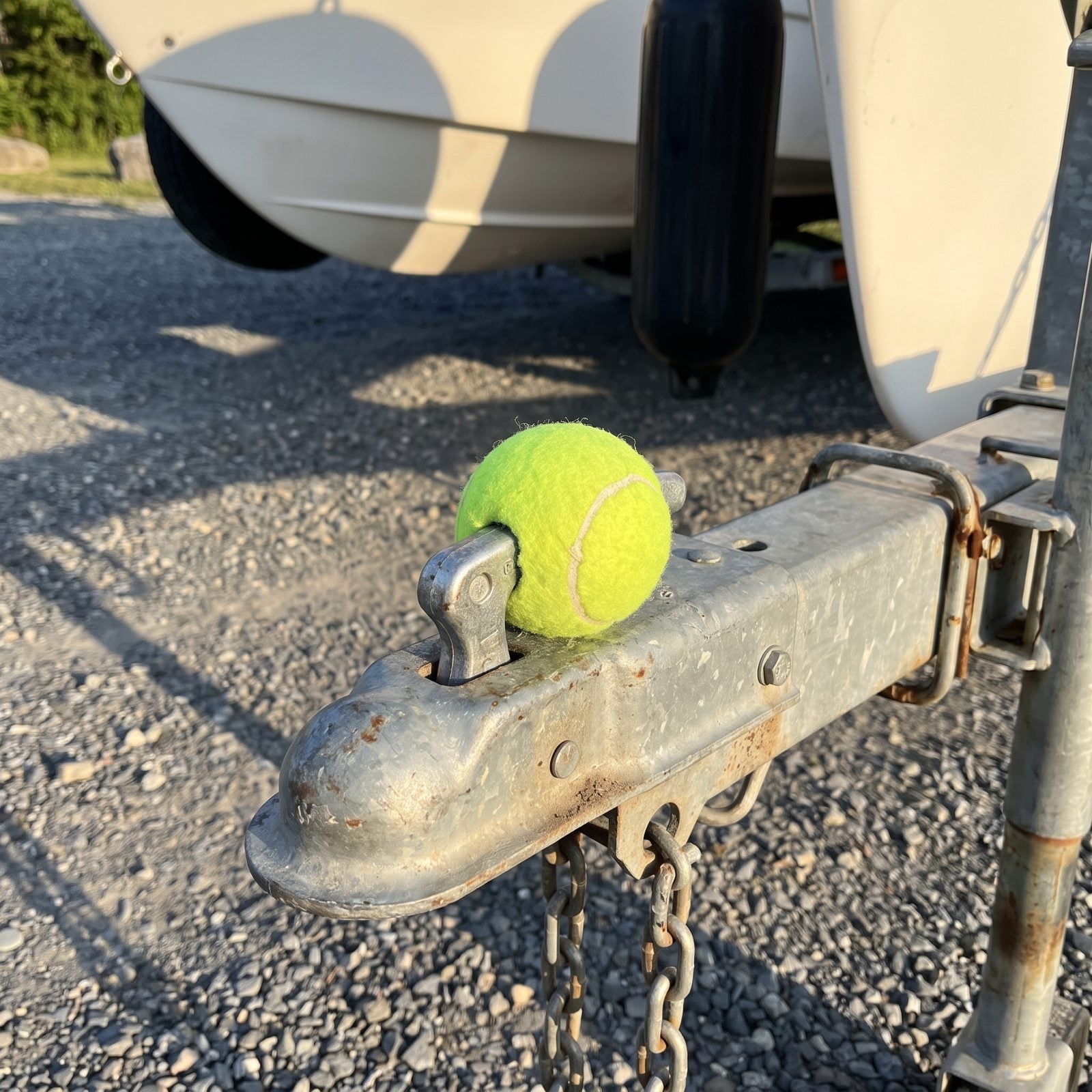 Put a Clean Tennis Ball Over an Exposed Trailer-Coupler Handle