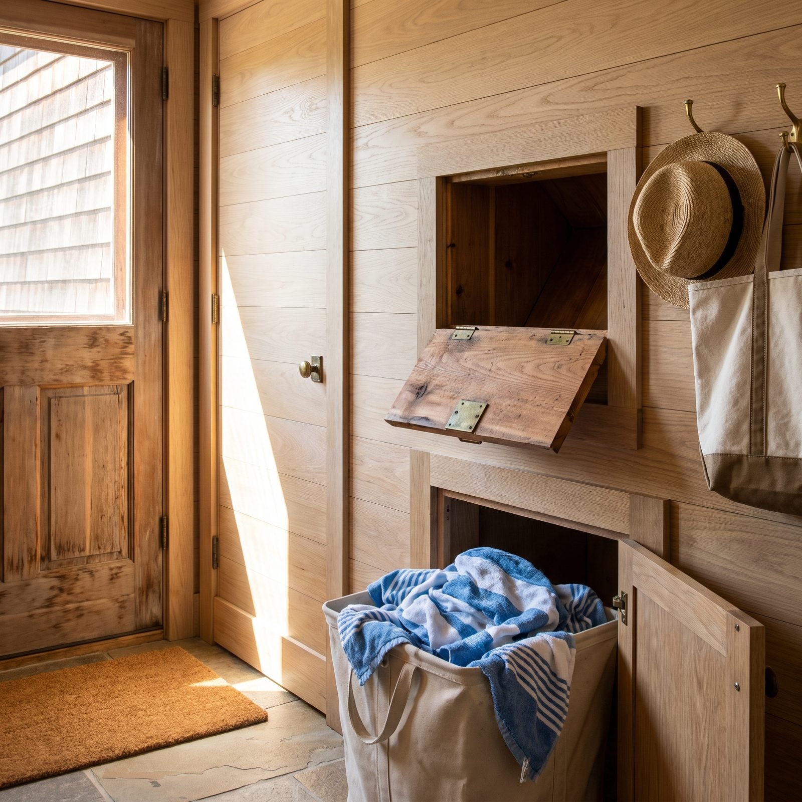 Put a Wet-Towel Laundry Chute Near the Back Door