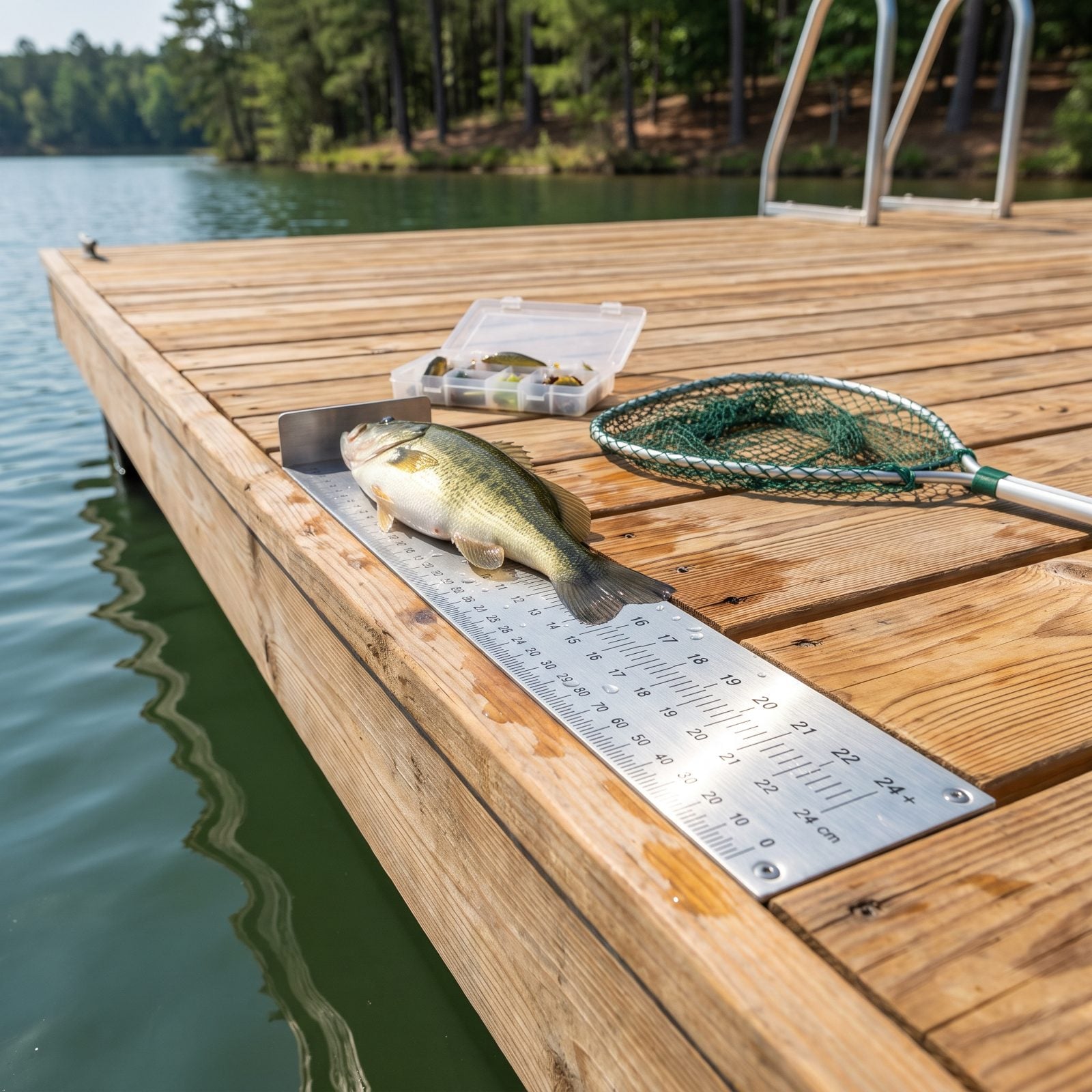 A Recessed Fish Ruler Built Into the Dock Edge