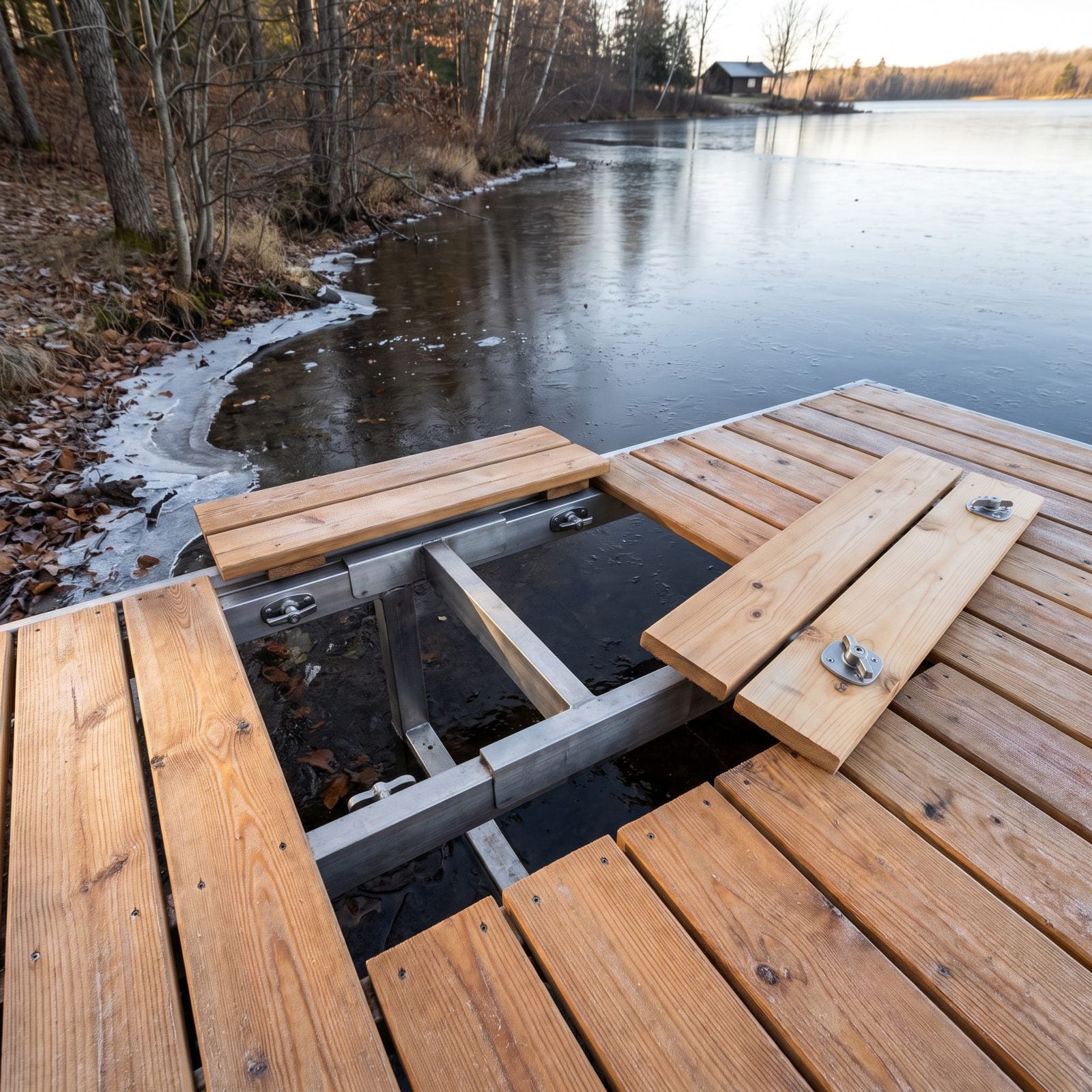 Removable Deck-Panel Fasteners for Ice-Prone Shorelines