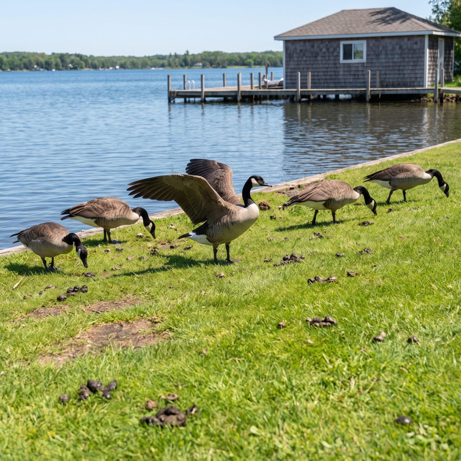 Resident Geese Can Foul a Lawn Faster Than Expected