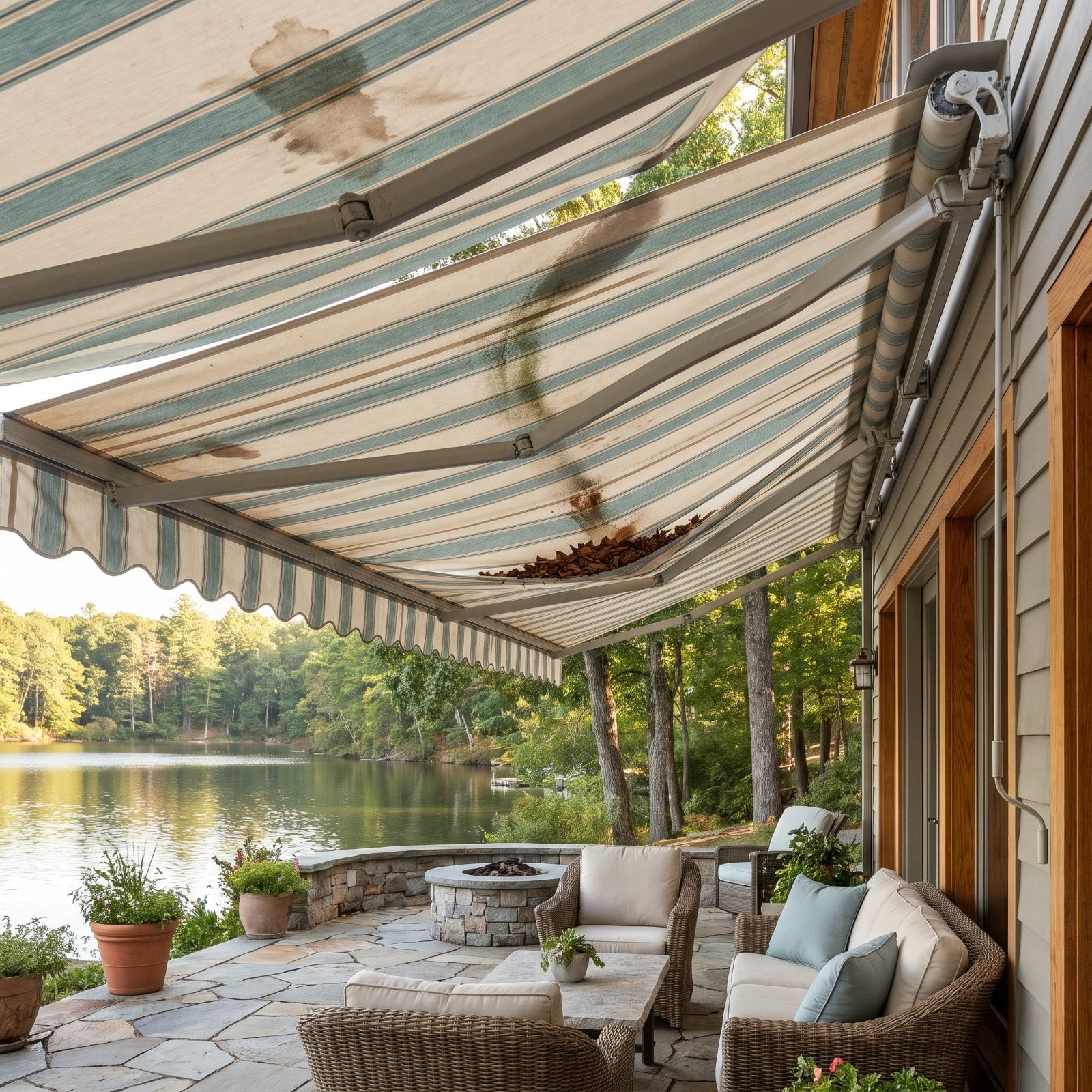 A Retractable Awning Over the Patio